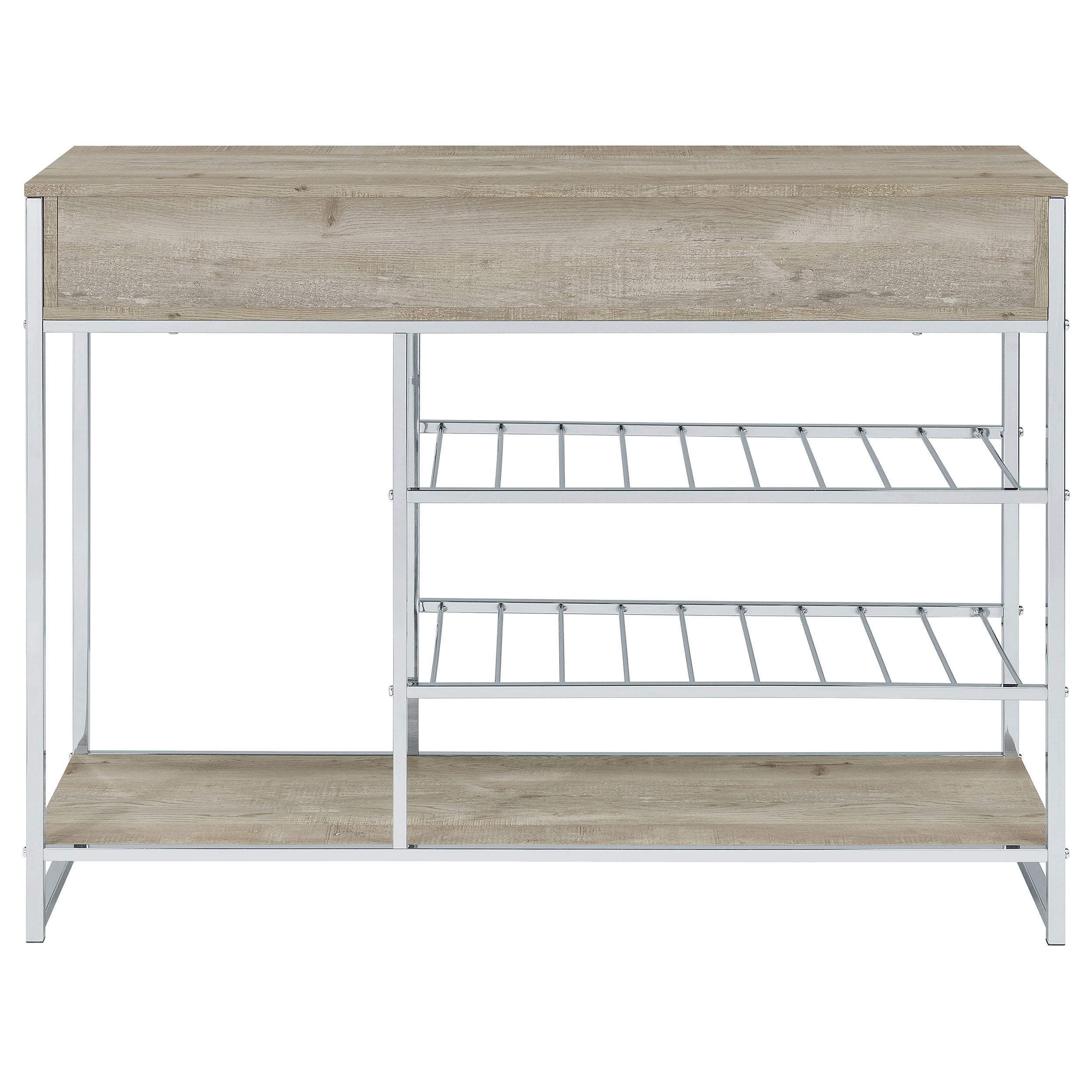 Melrose 2-drawer Home Bar Storage with Wine Rack Grey — view 7
