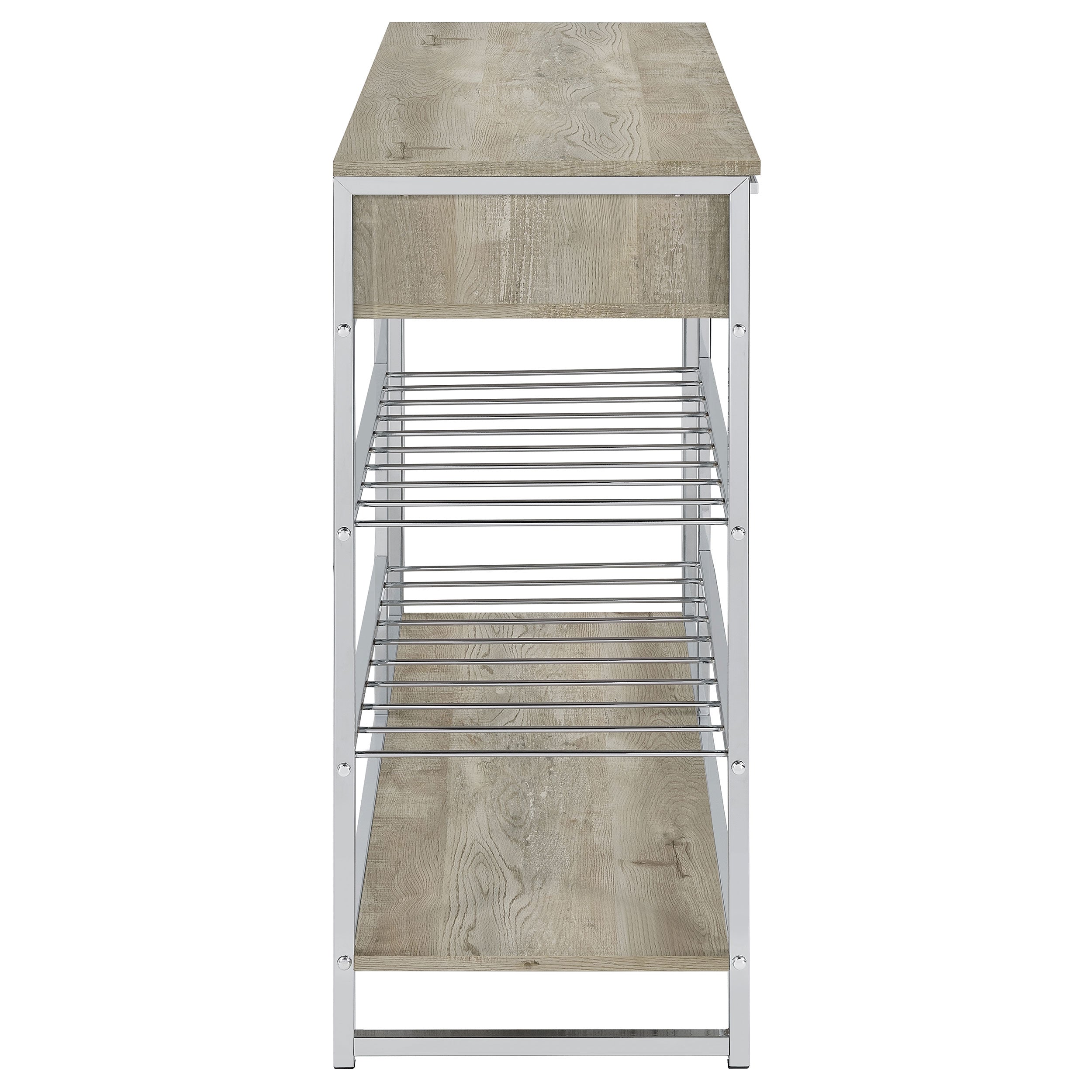 Melrose 2-drawer Home Bar Storage with Wine Rack Grey — view 8