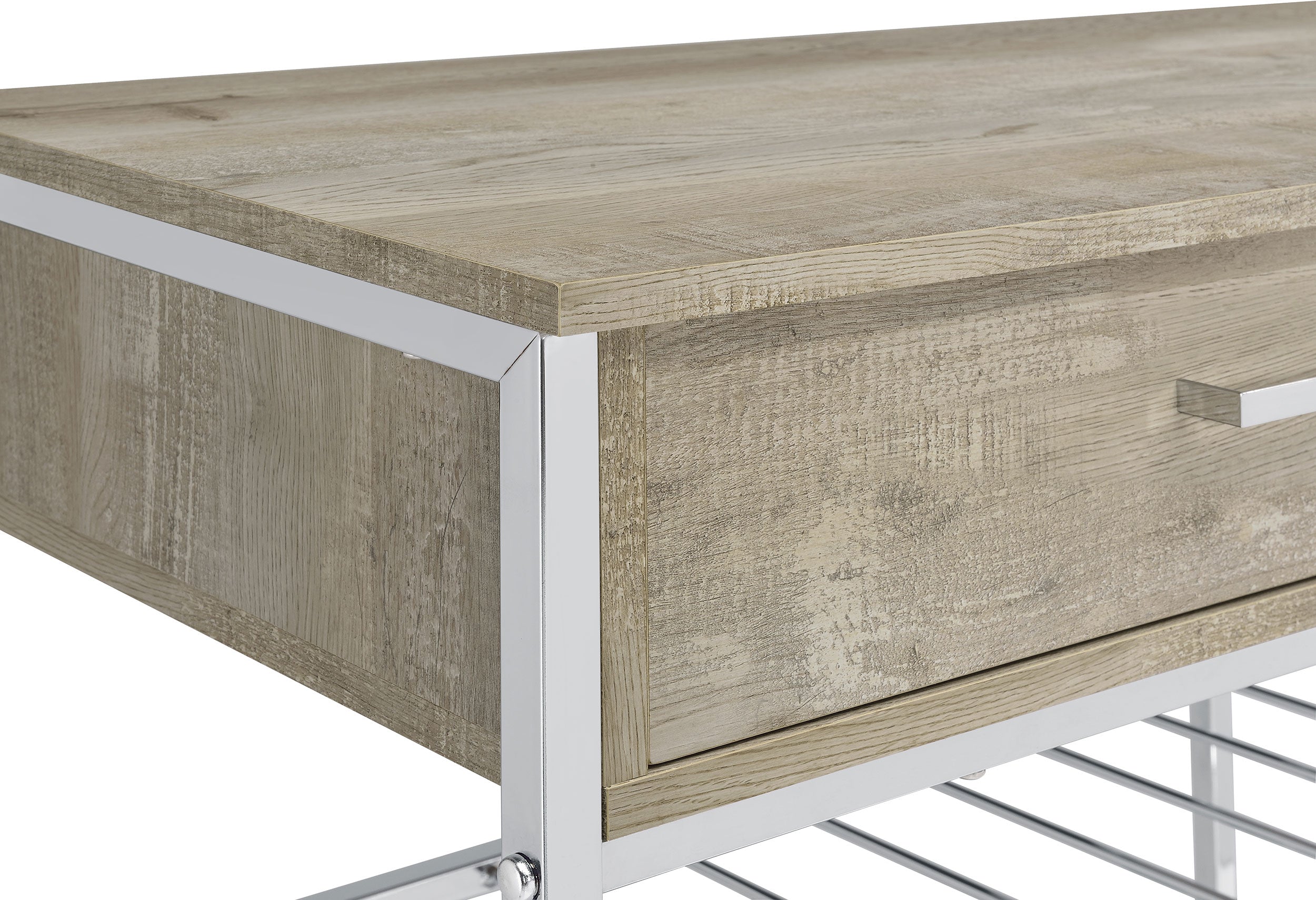 Melrose 2-drawer Home Bar Storage with Wine Rack Grey — view 9