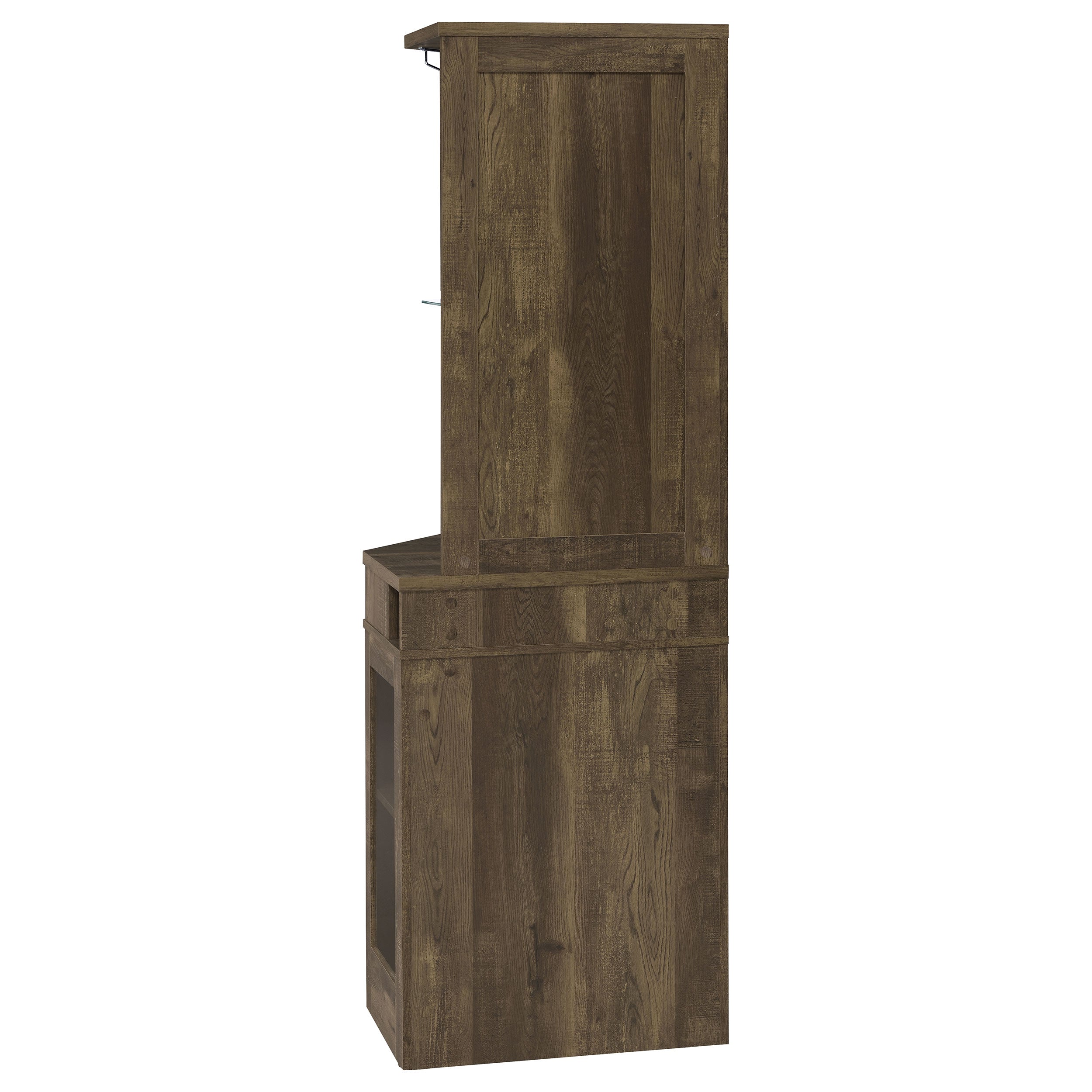 Alviso 1-drawer Corner Home Bar Wine Cabinet Rustic Oak — view 6
