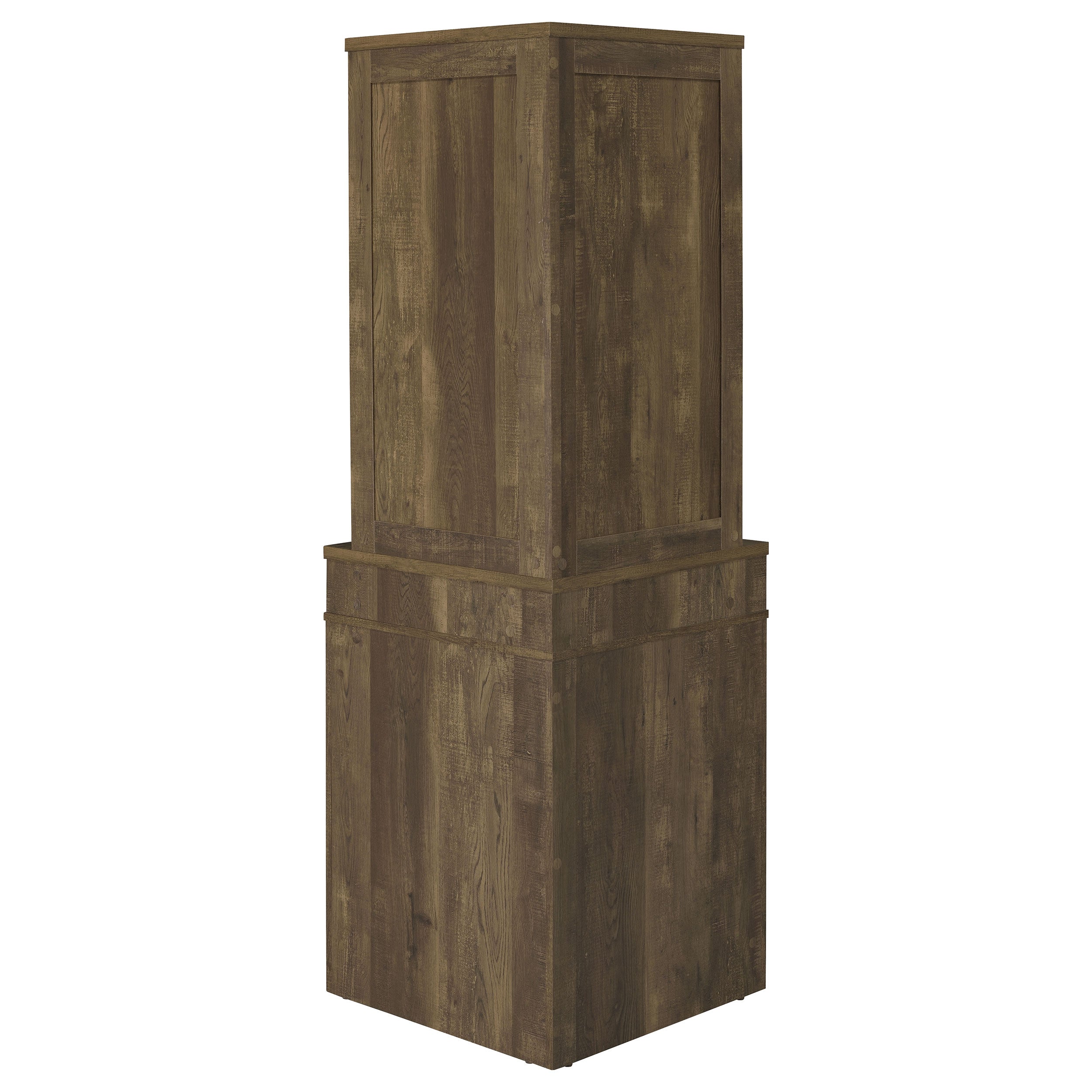 Alviso 1-drawer Corner Home Bar Wine Cabinet Rustic Oak — view 7