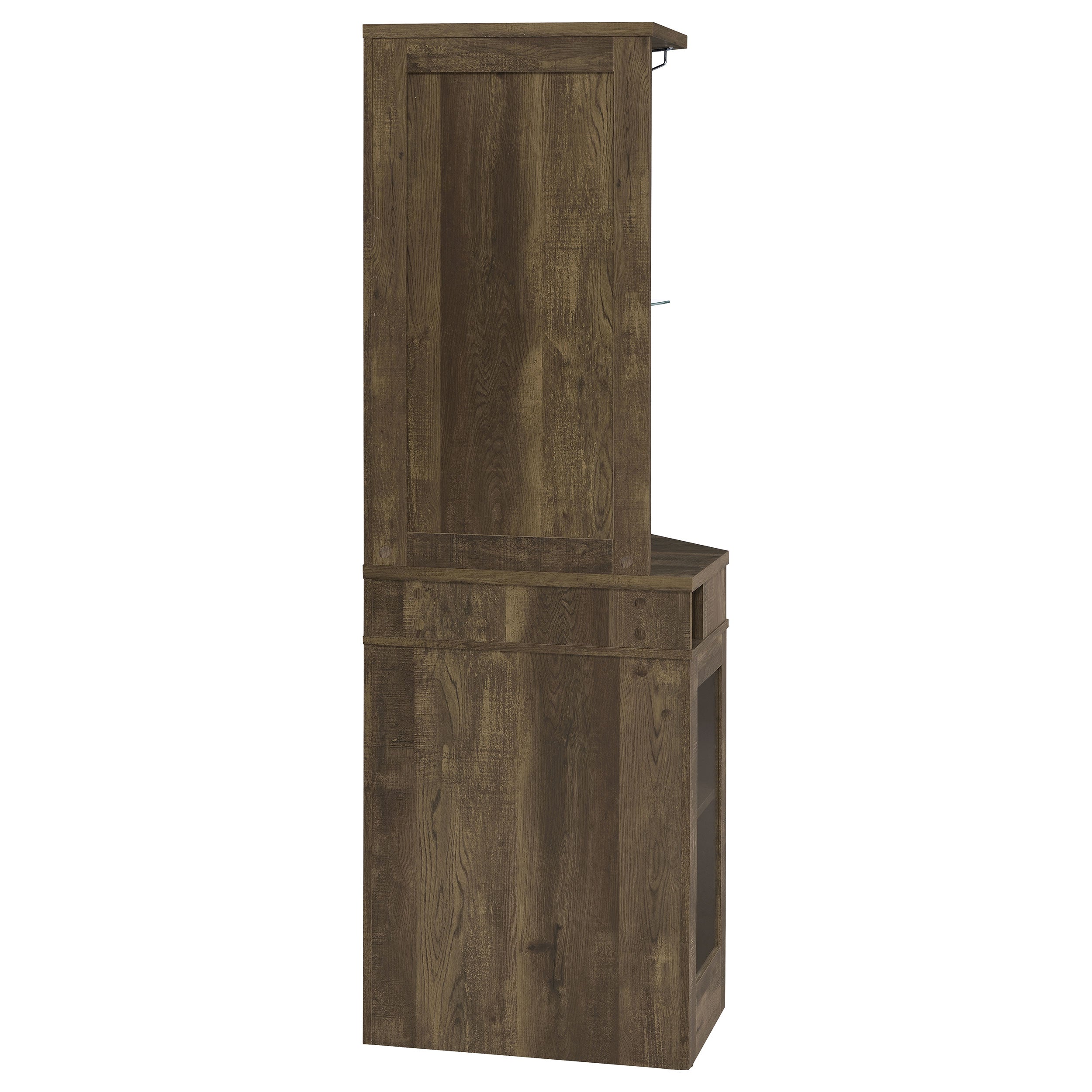 Alviso 1-drawer Corner Home Bar Wine Cabinet Rustic Oak — view 8