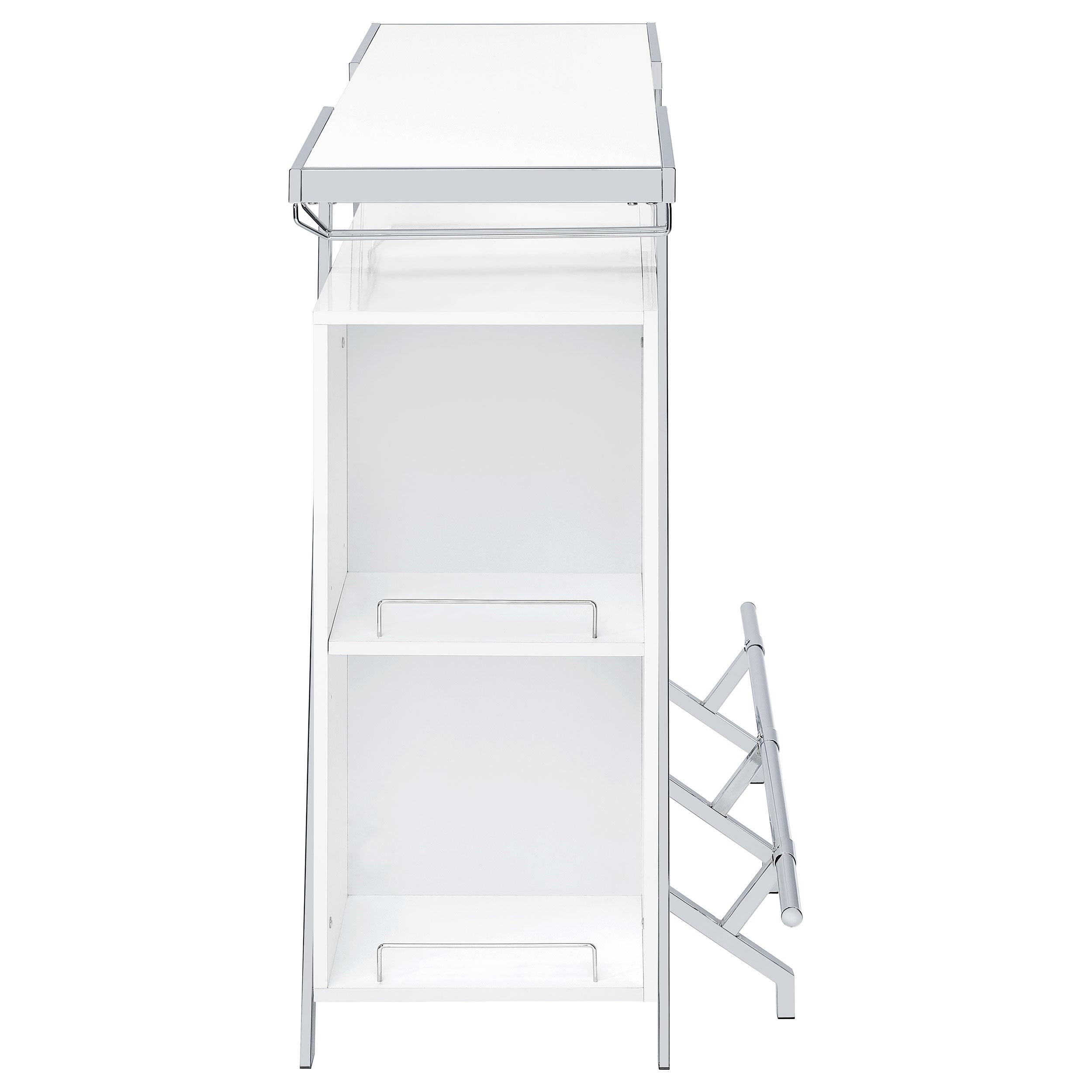 Araceli Freestanding LED Home Bar Cabinet White High Gloss — view 19