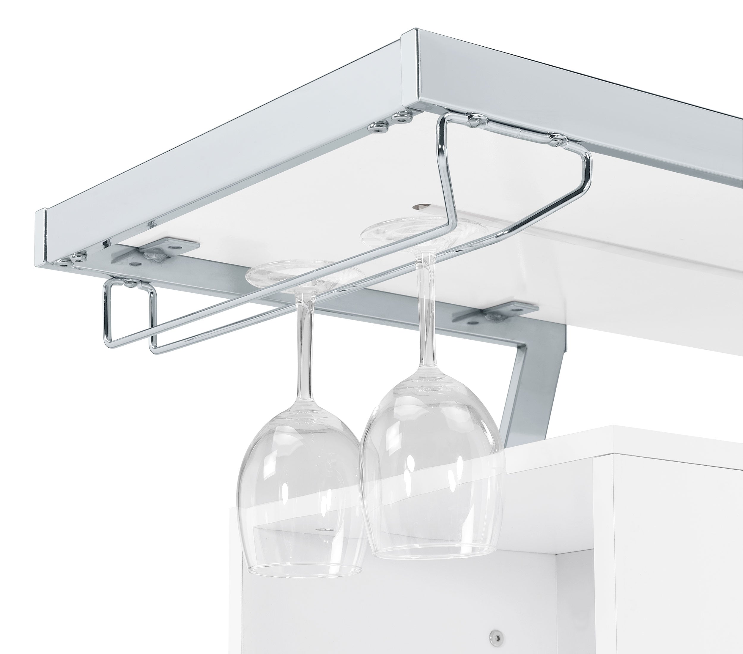 Araceli Freestanding LED Home Bar Cabinet White High Gloss — view 20