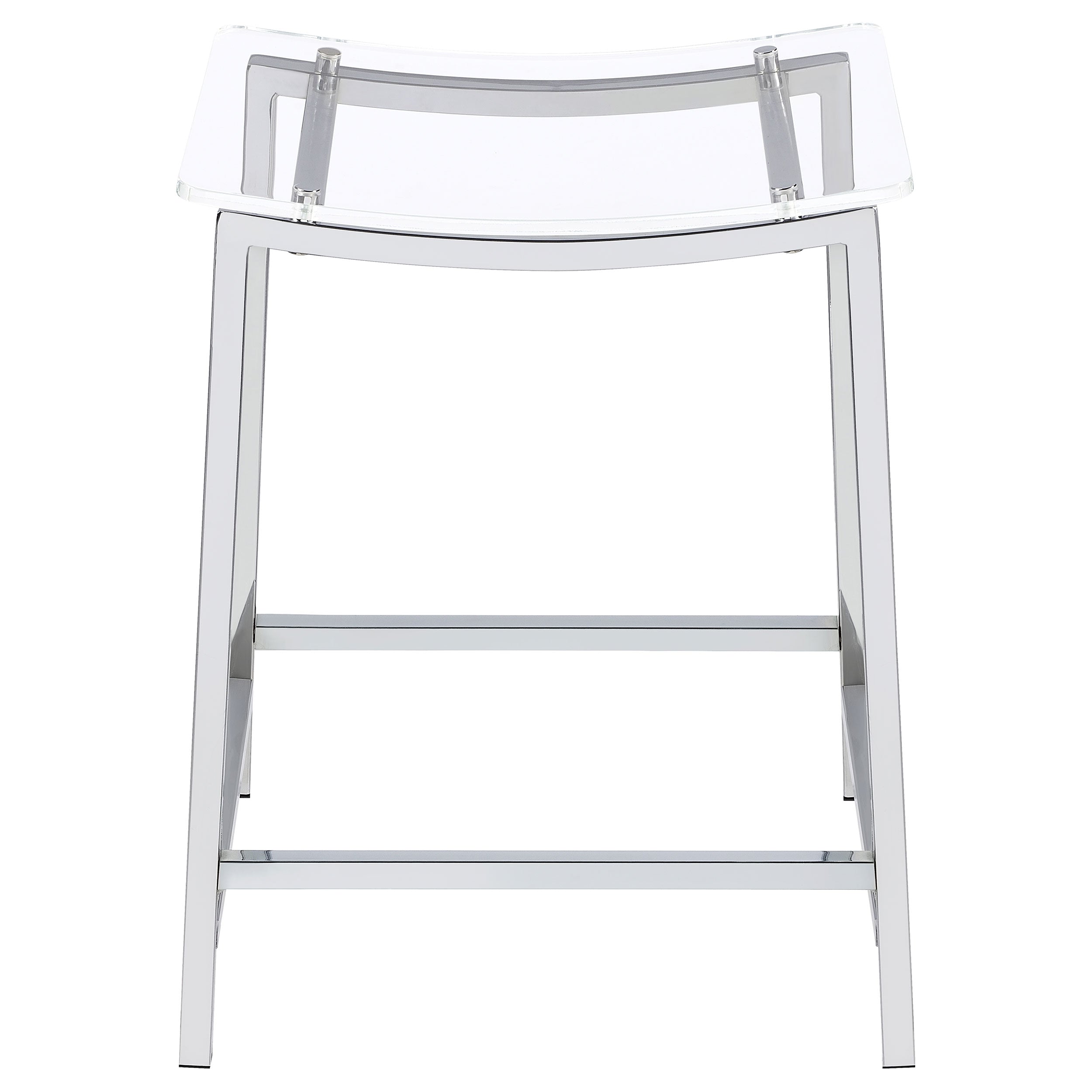 Jovani Acrylic Backless Counter Stool Chrome (Set of 2) — view 4