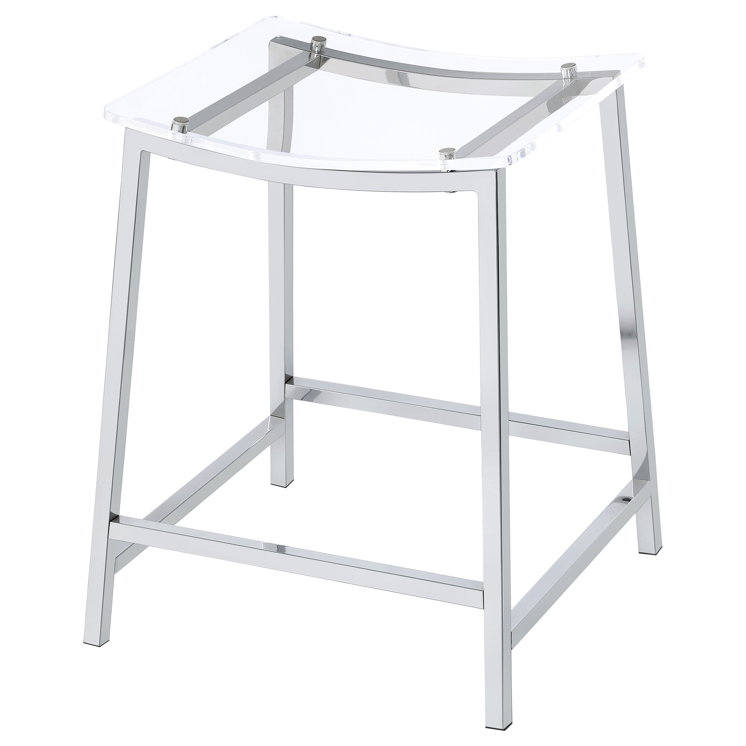 Jovani Acrylic Backless Counter Stool Chrome (Set of 2) — view 5