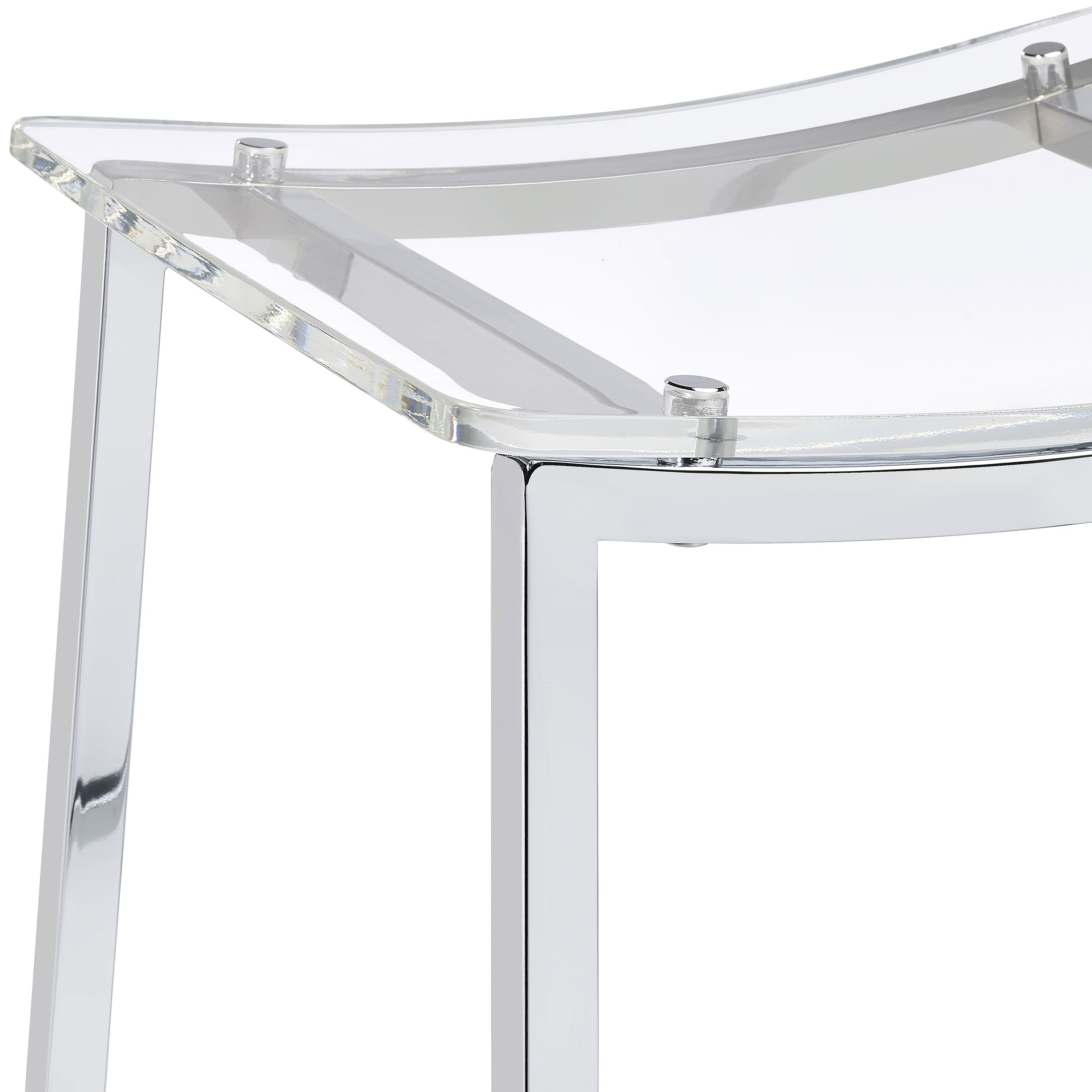 Jovani Acrylic Backless Counter Stool Chrome (Set of 2) — view 7
