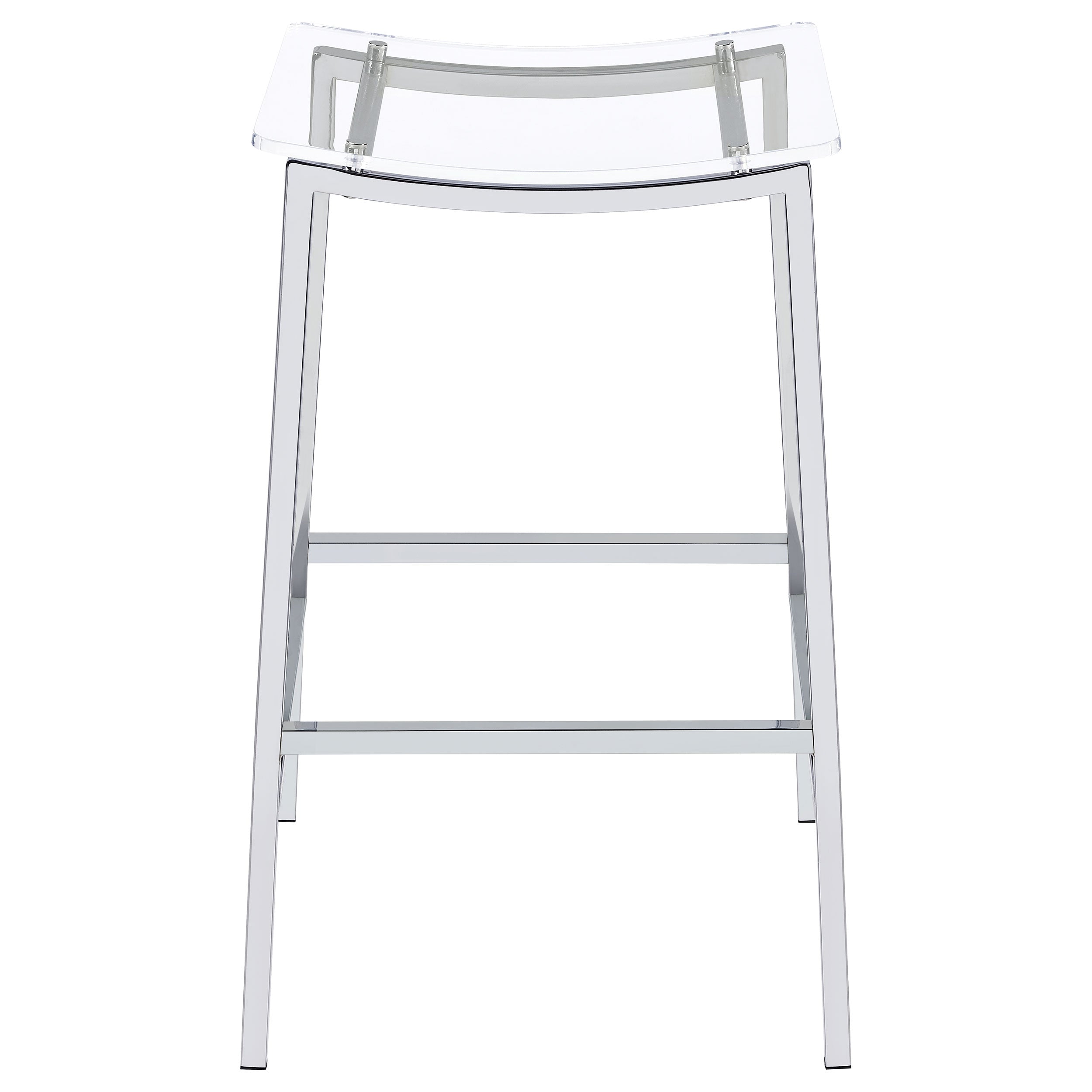 Jovani Acrylic Backless Bar Stool Chrome (Set of 2) — view 4