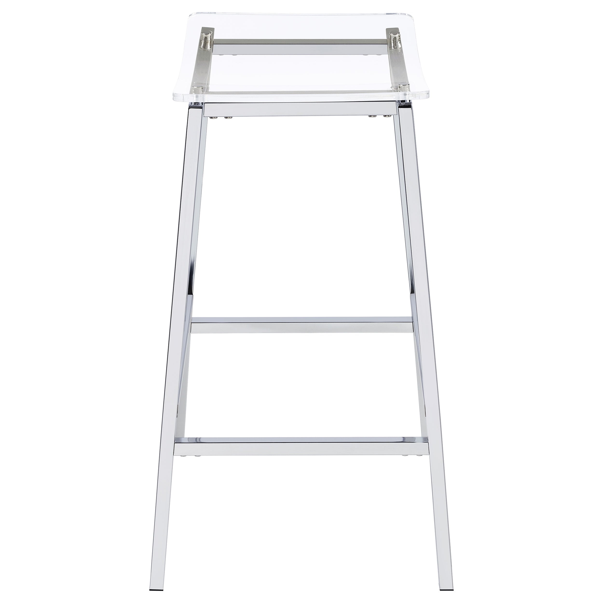 Jovani Acrylic Backless Bar Stool Chrome (Set of 2) — view 6