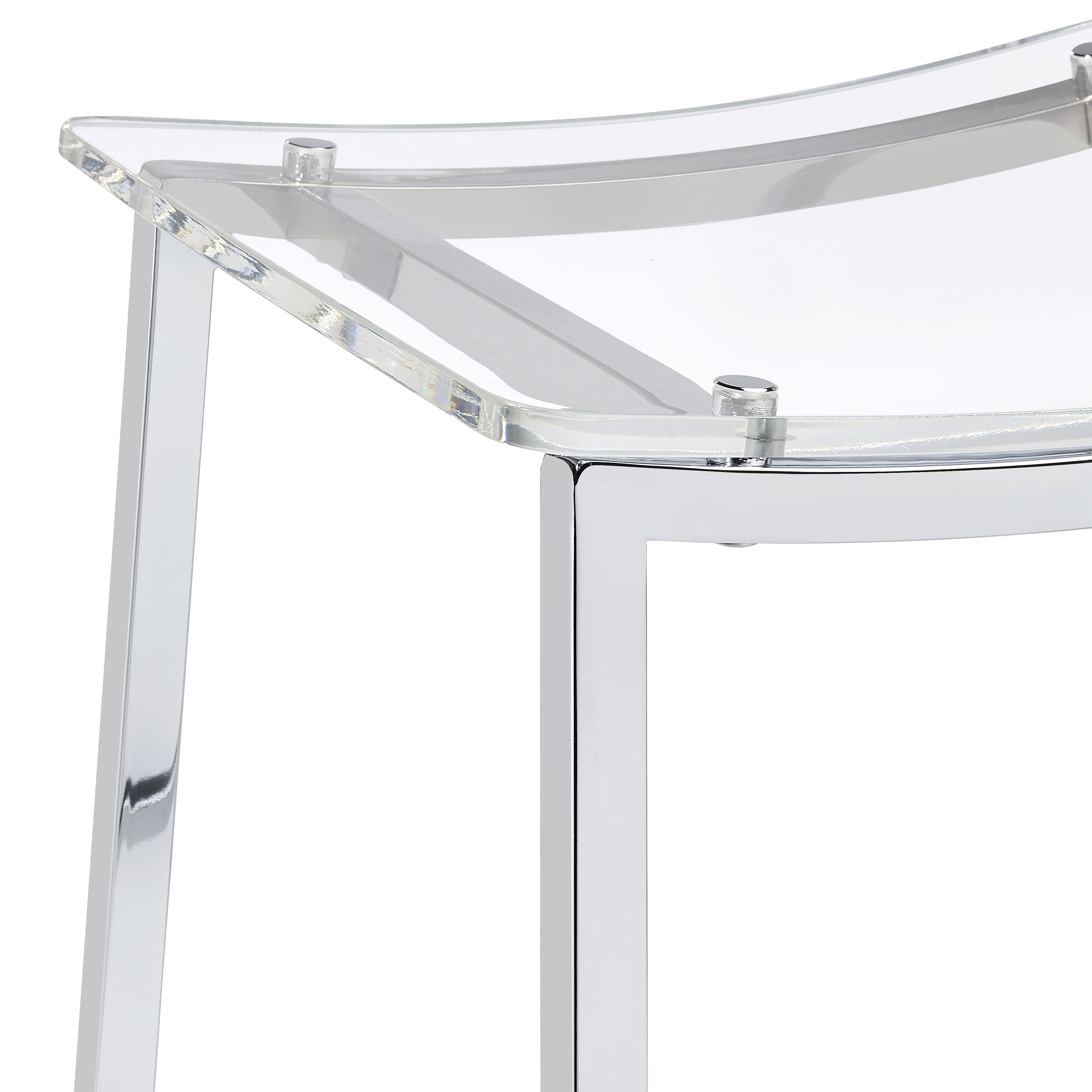 Jovani Acrylic Backless Bar Stool Chrome (Set of 2) — view 7
