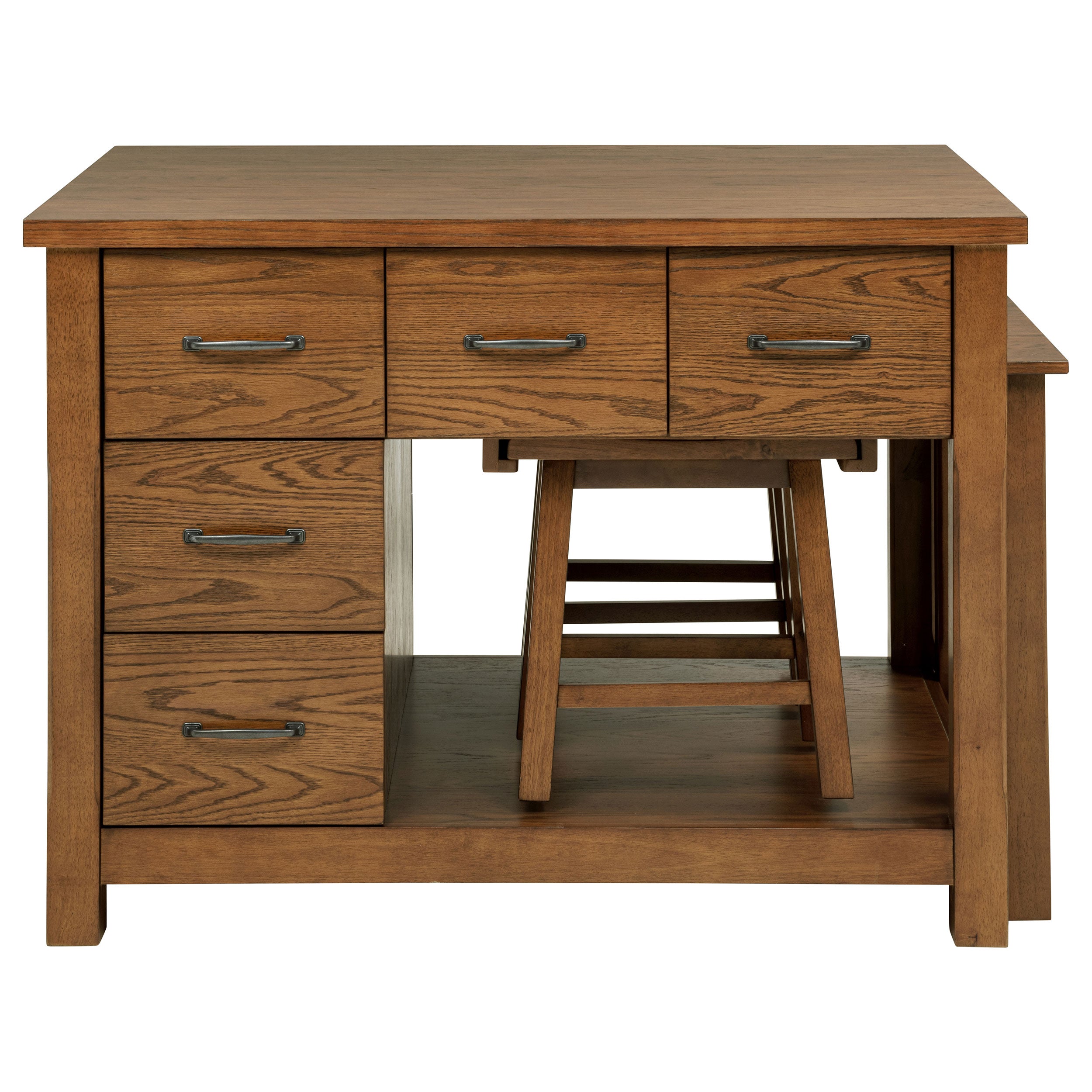 Mayfair 3-piece Kitchen Island with Extension Table Dark Oak — view 6