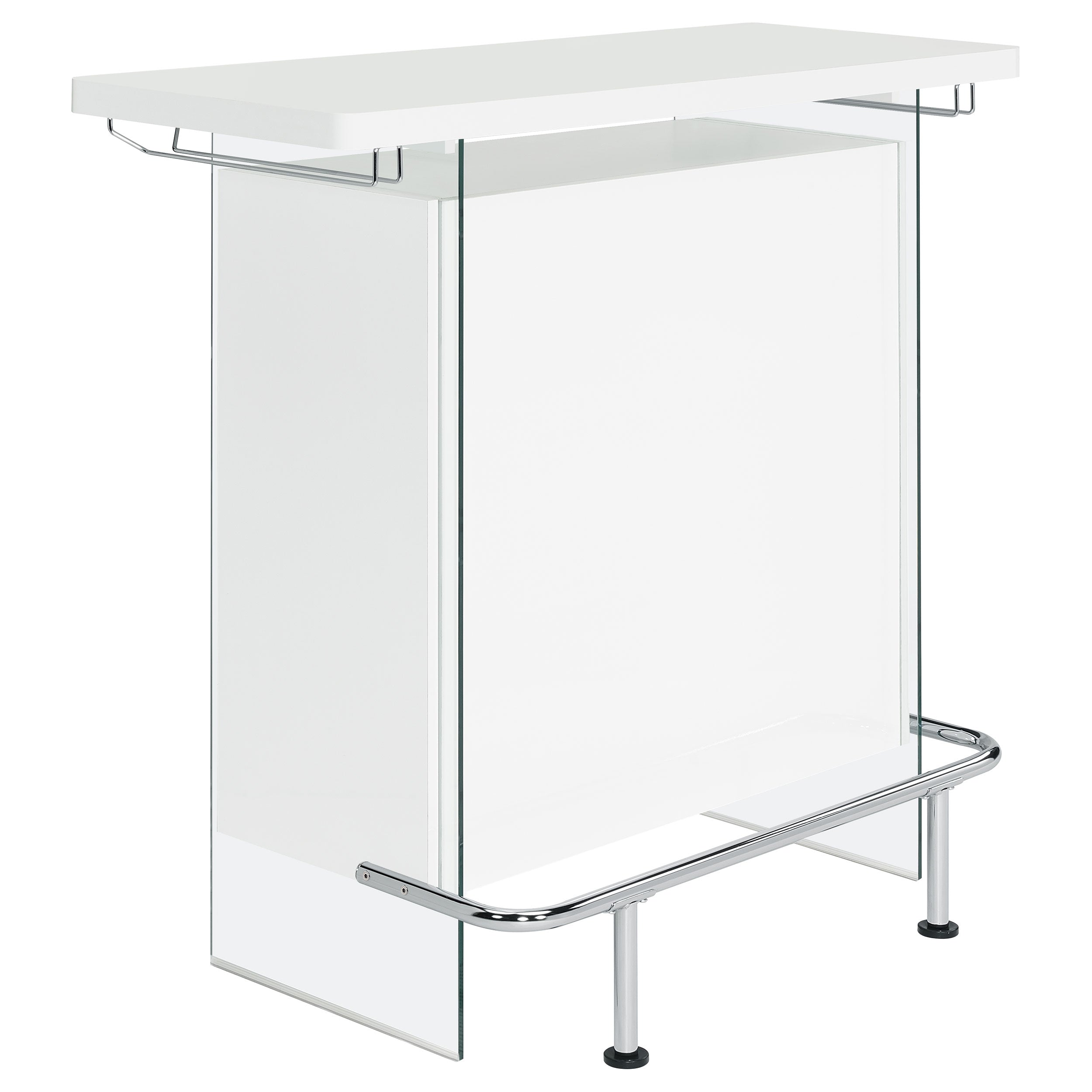 Acosta Freestanding Home Bar Wine Cabinet White High Gloss — view 1