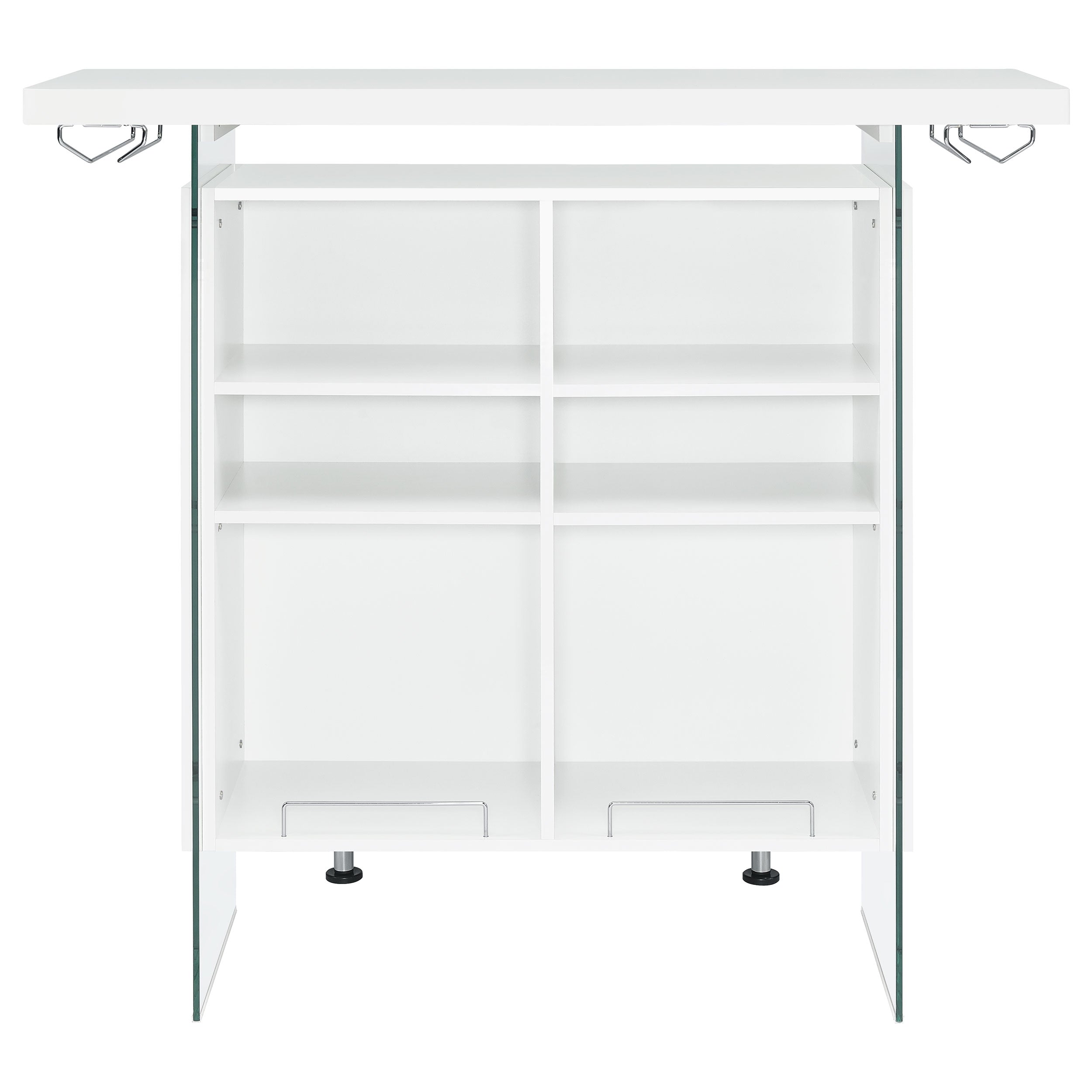 Acosta Freestanding Home Bar Wine Cabinet White High Gloss — view 8