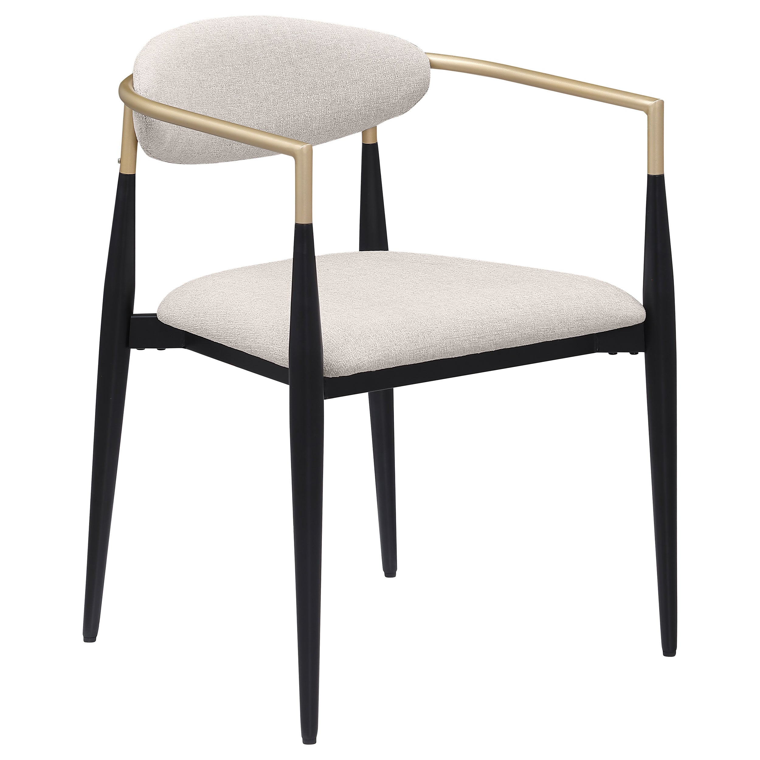 Bradbury Fabric Upholstered Dining Arm Chair Beige (Set of 2) — view 3