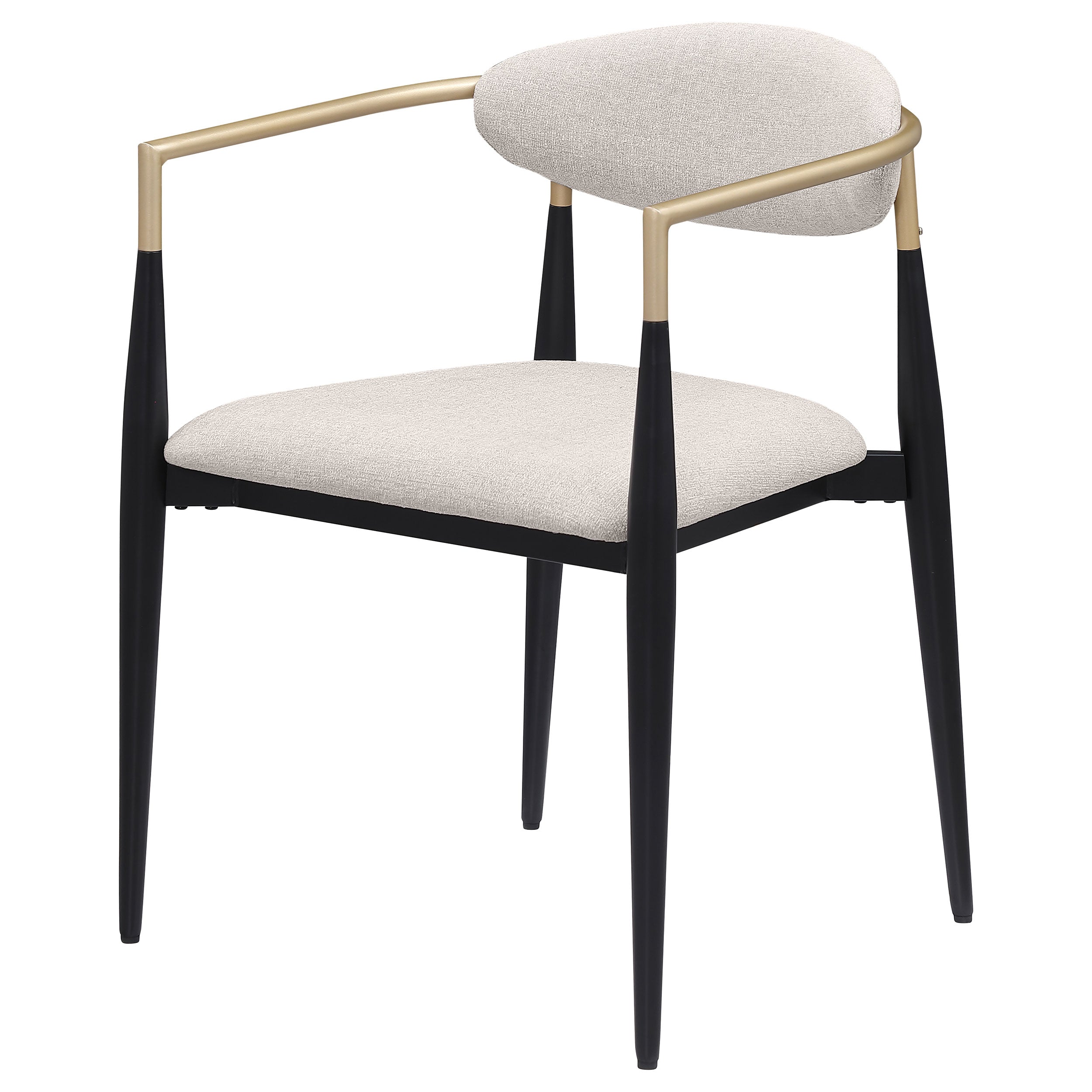 Bradbury Fabric Upholstered Dining Arm Chair Beige (Set of 2) — view 5