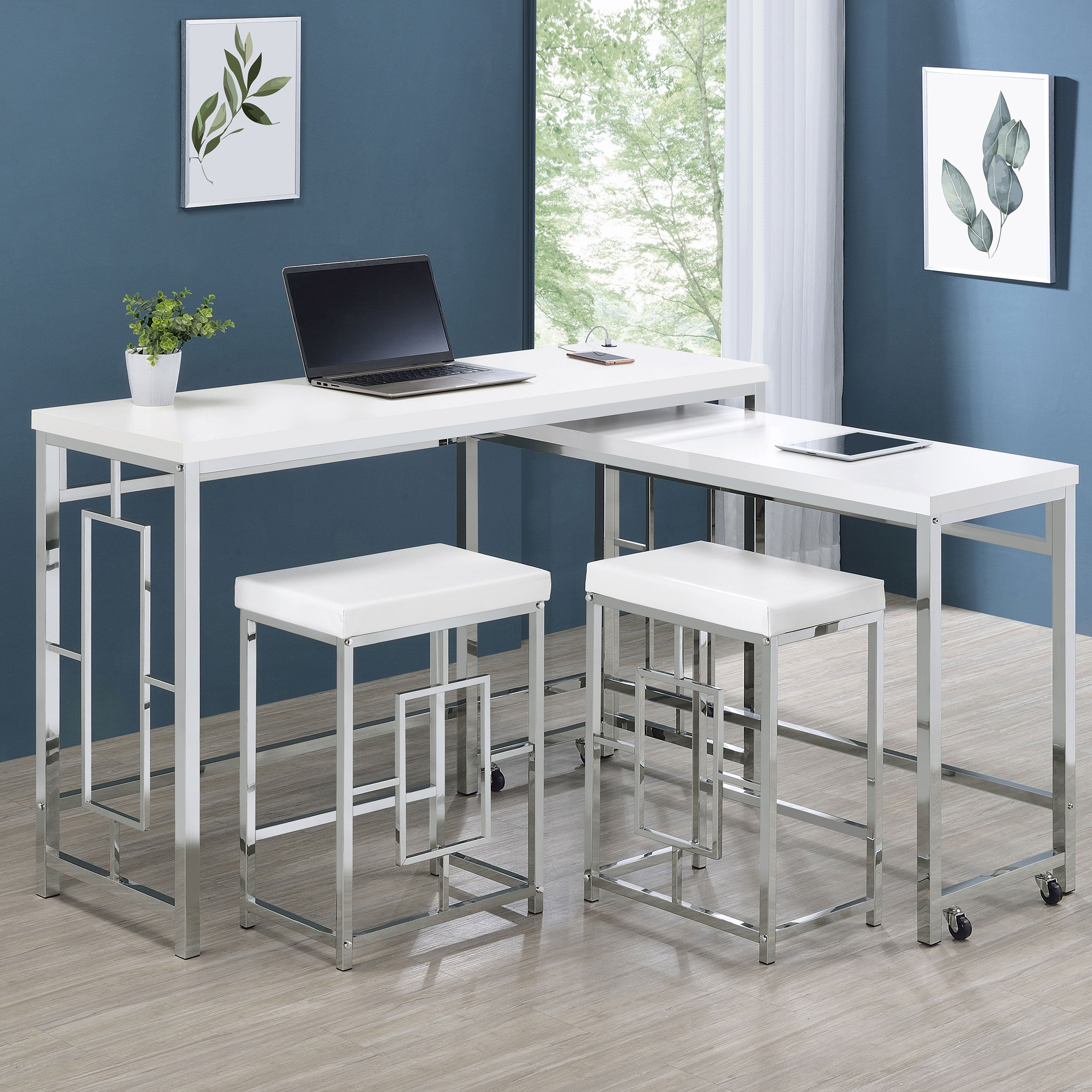 Jackson 4-piece Multipurpose Counter Height Table Set White — view 1