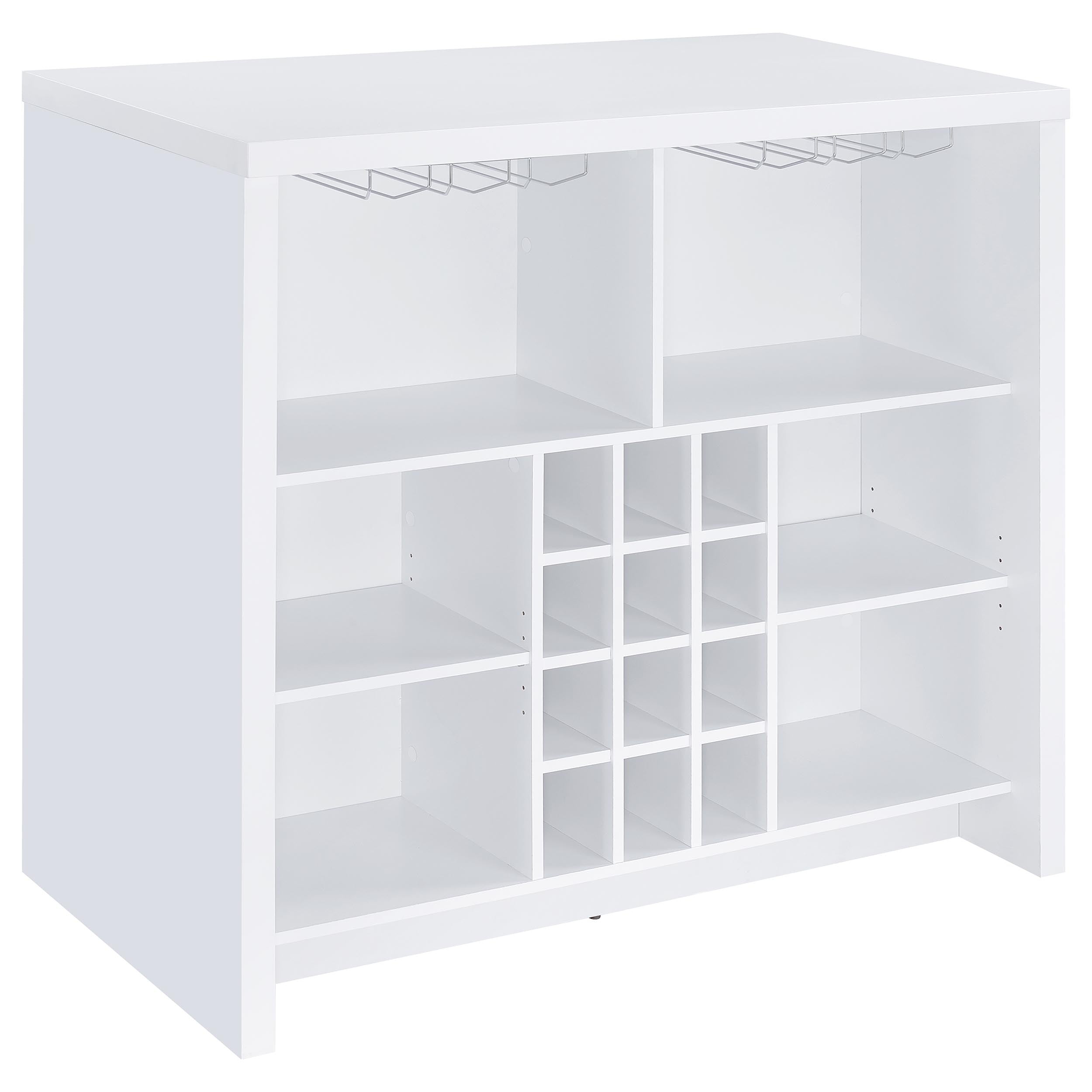Topanga Engineered Wood Freestanding Home Bar White — view 1