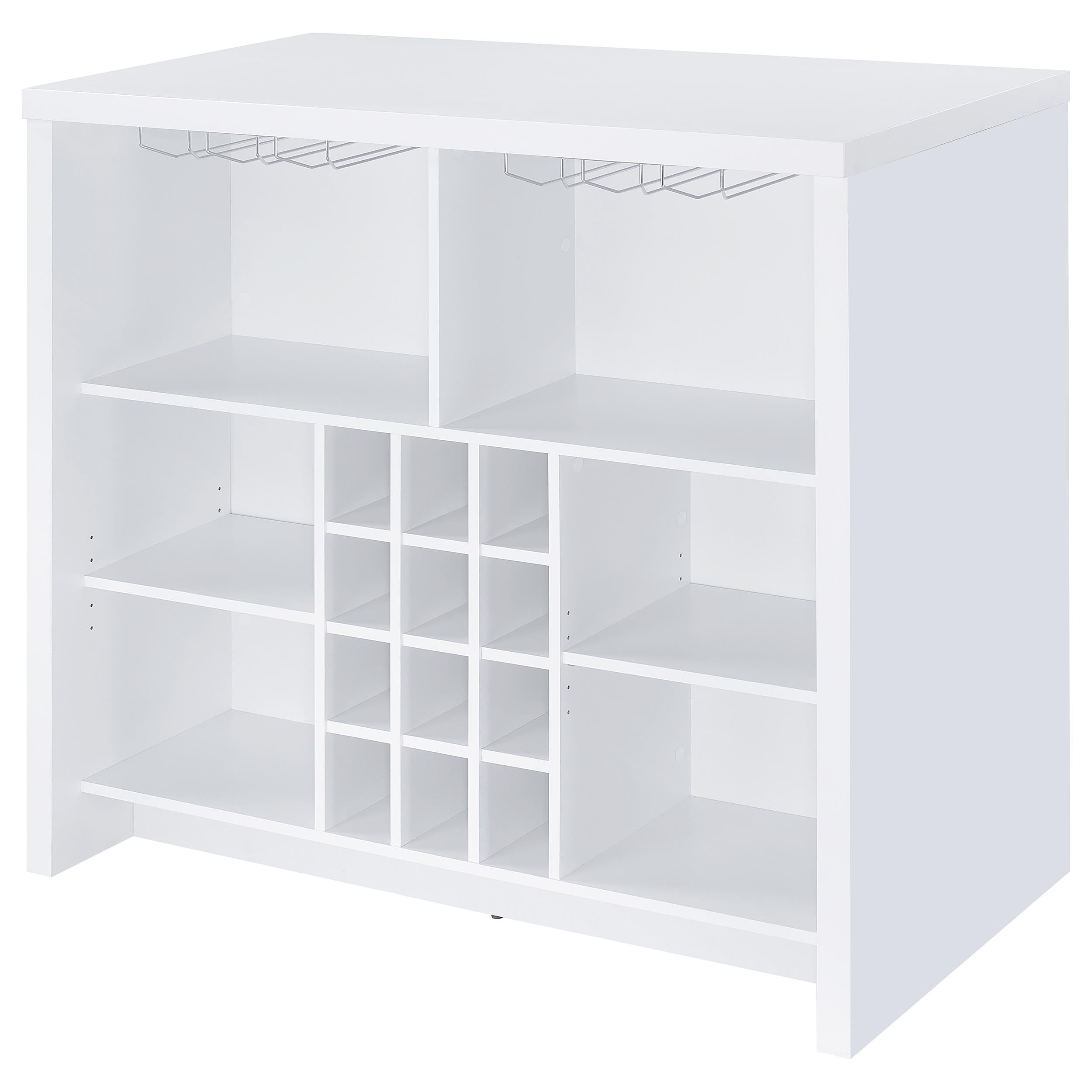 Topanga Engineered Wood Freestanding Home Bar White — view 8