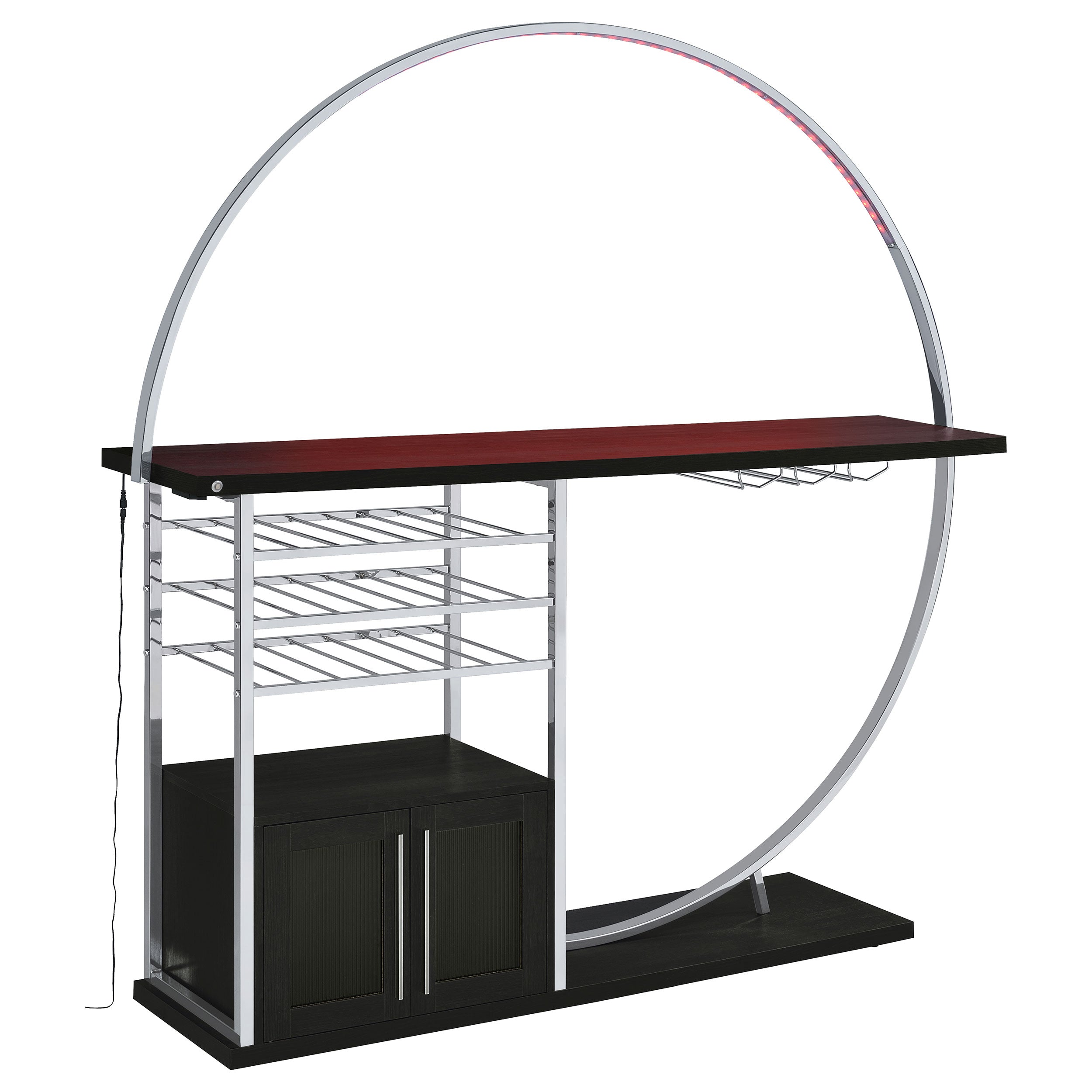 Risley 2-door Circular LED Wine Cabinet Dark Charcoal — view 6