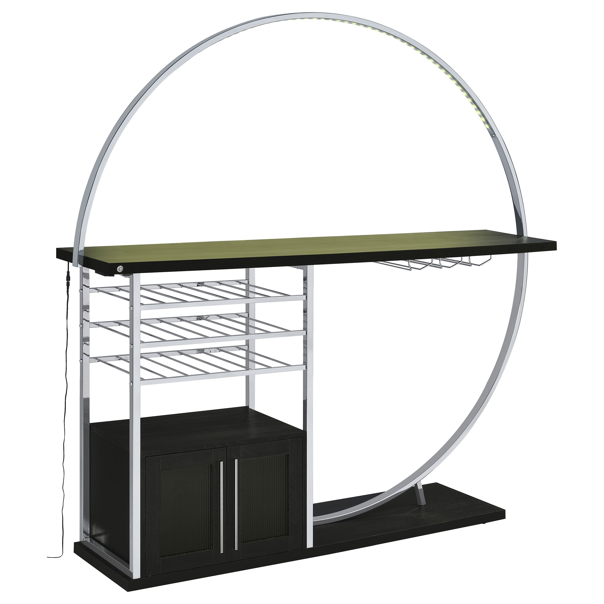 Risley 2-door Circular LED Wine Cabinet Dark Charcoal — view 7