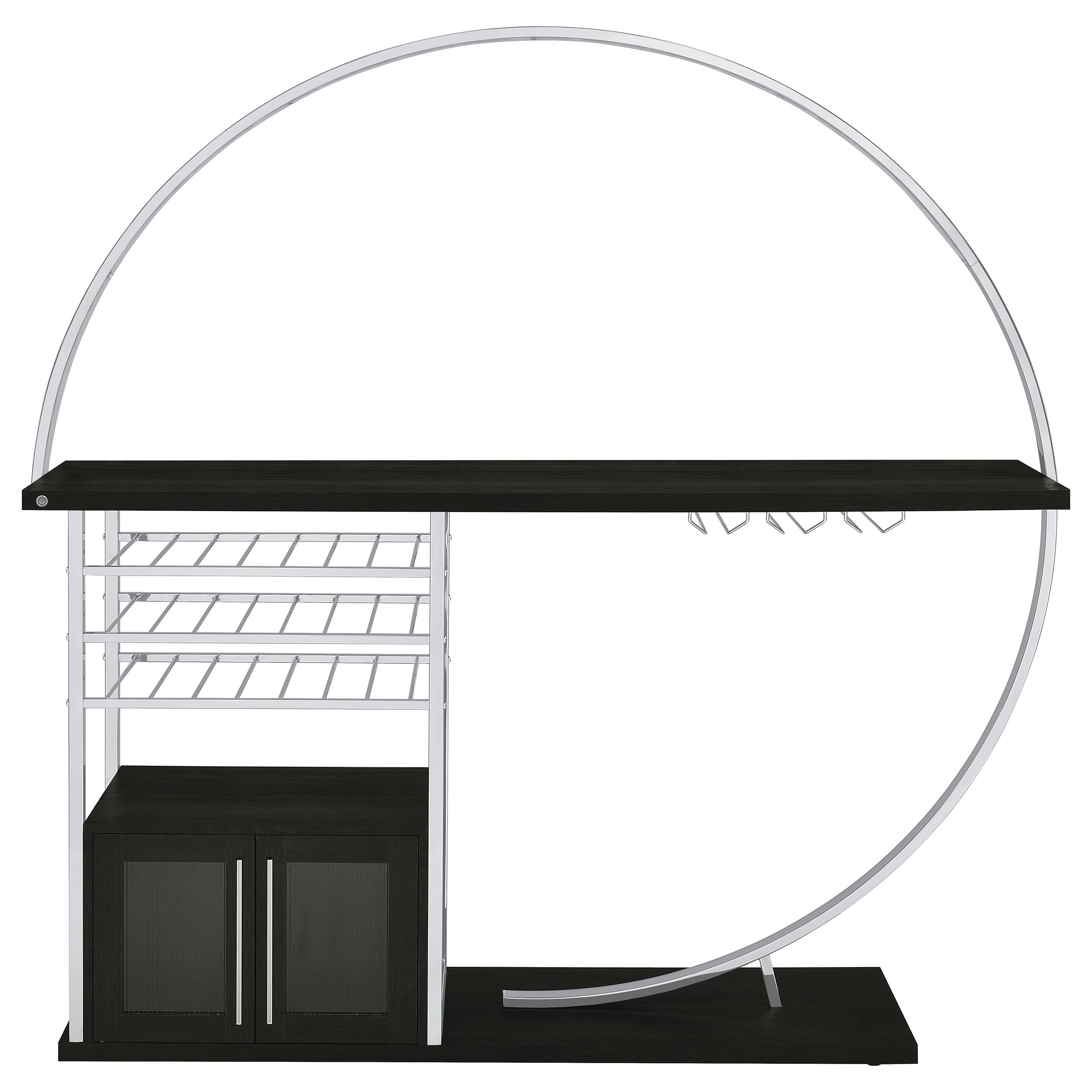 Risley 2-door Circular LED Wine Cabinet Dark Charcoal — view 12