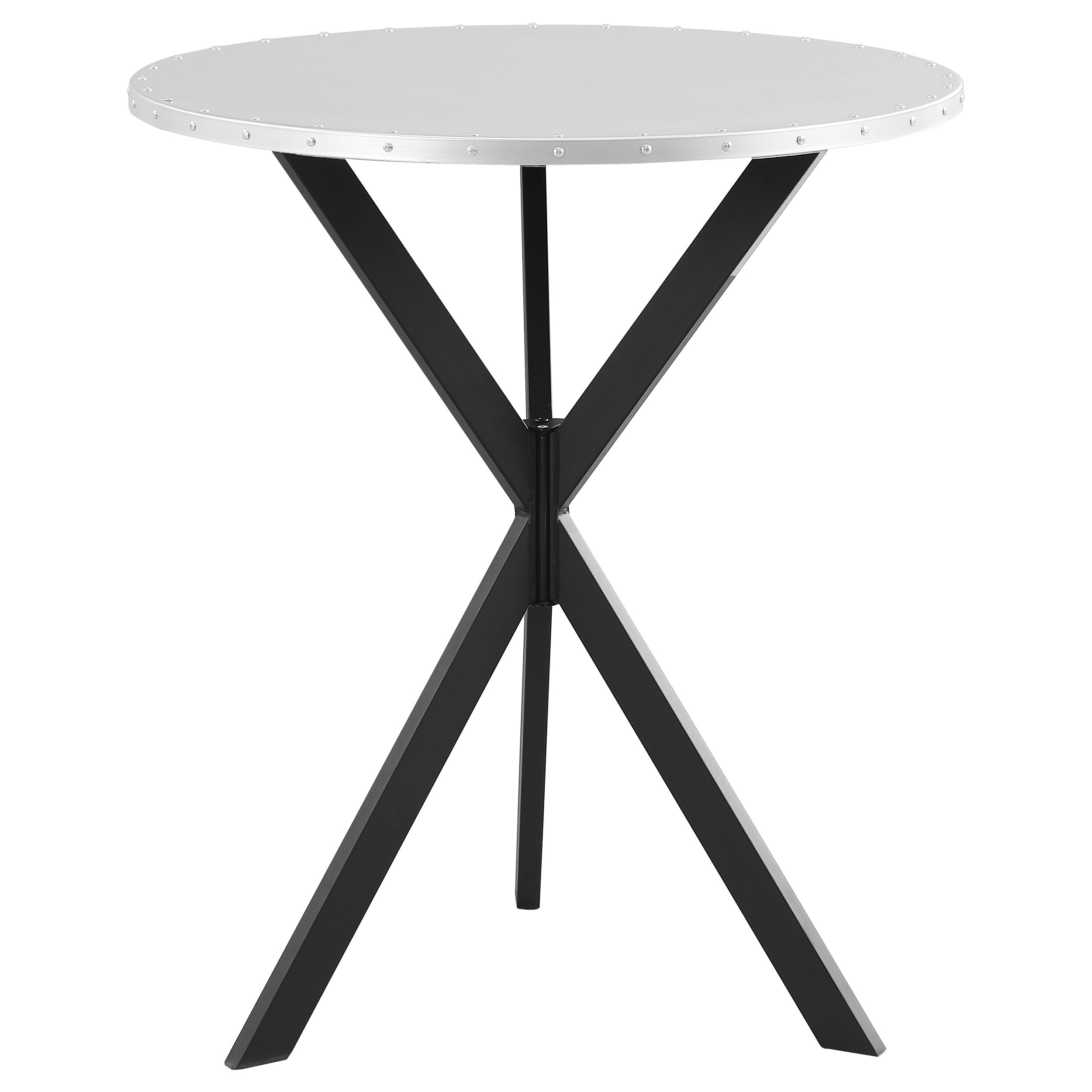 Kenzo Round 32-inch Galvanized Steel Bistro Bar Table Silver — view 3