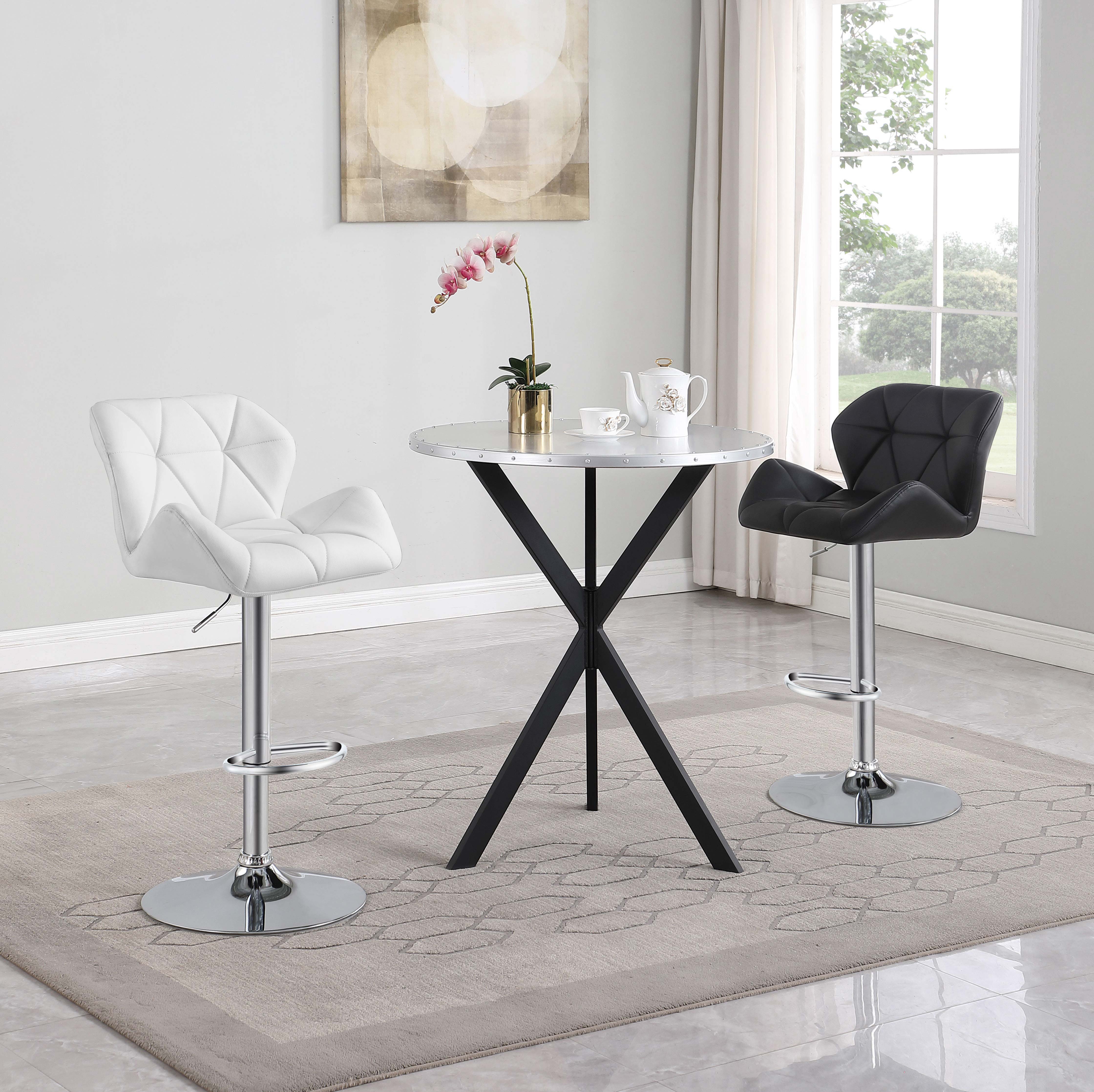 Kenzo Round 32-inch Galvanized Steel Bistro Bar Table Silver — view 8
