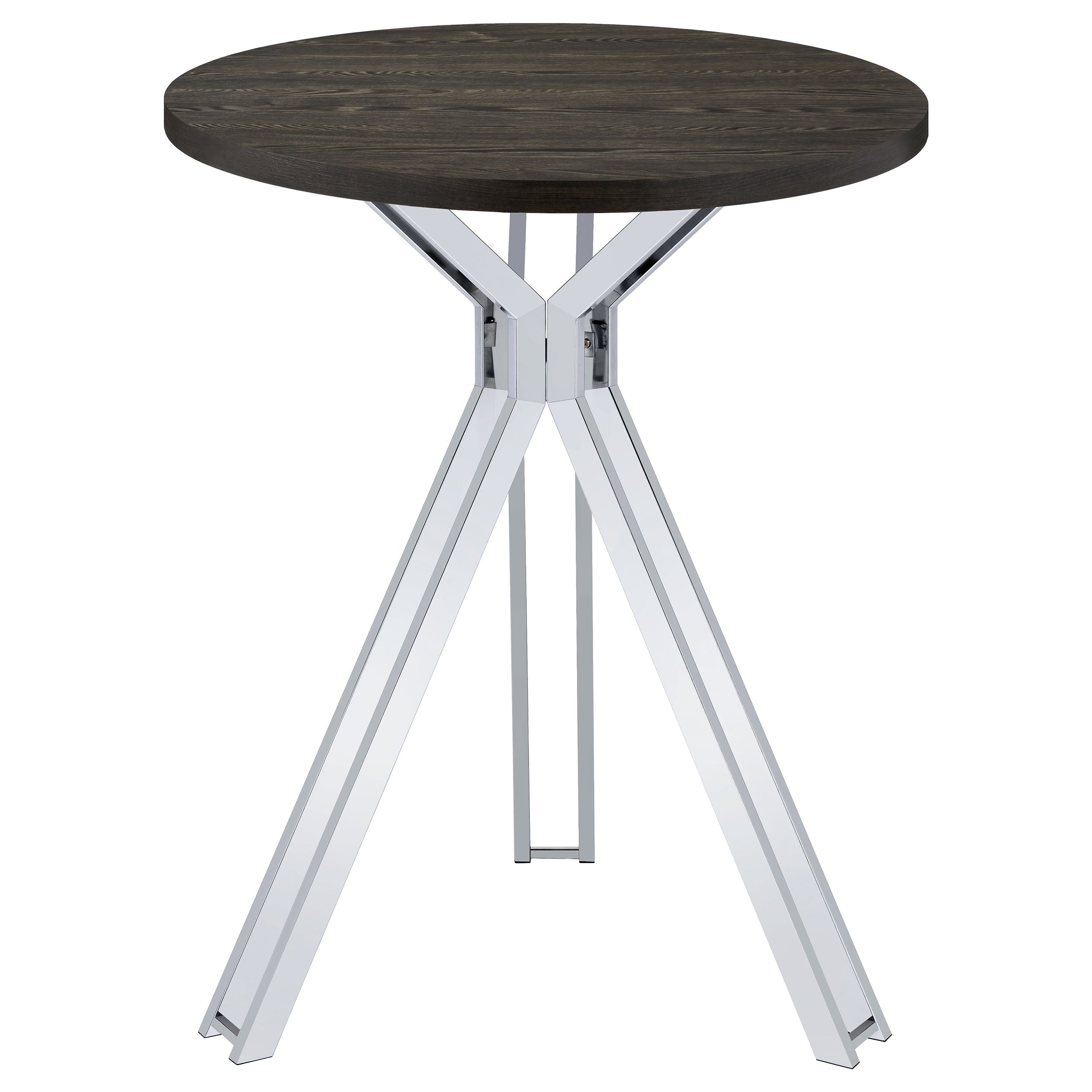 Edgerton Round 35-inch Pub Height Bistro Bar Table Dark Oak — view 3