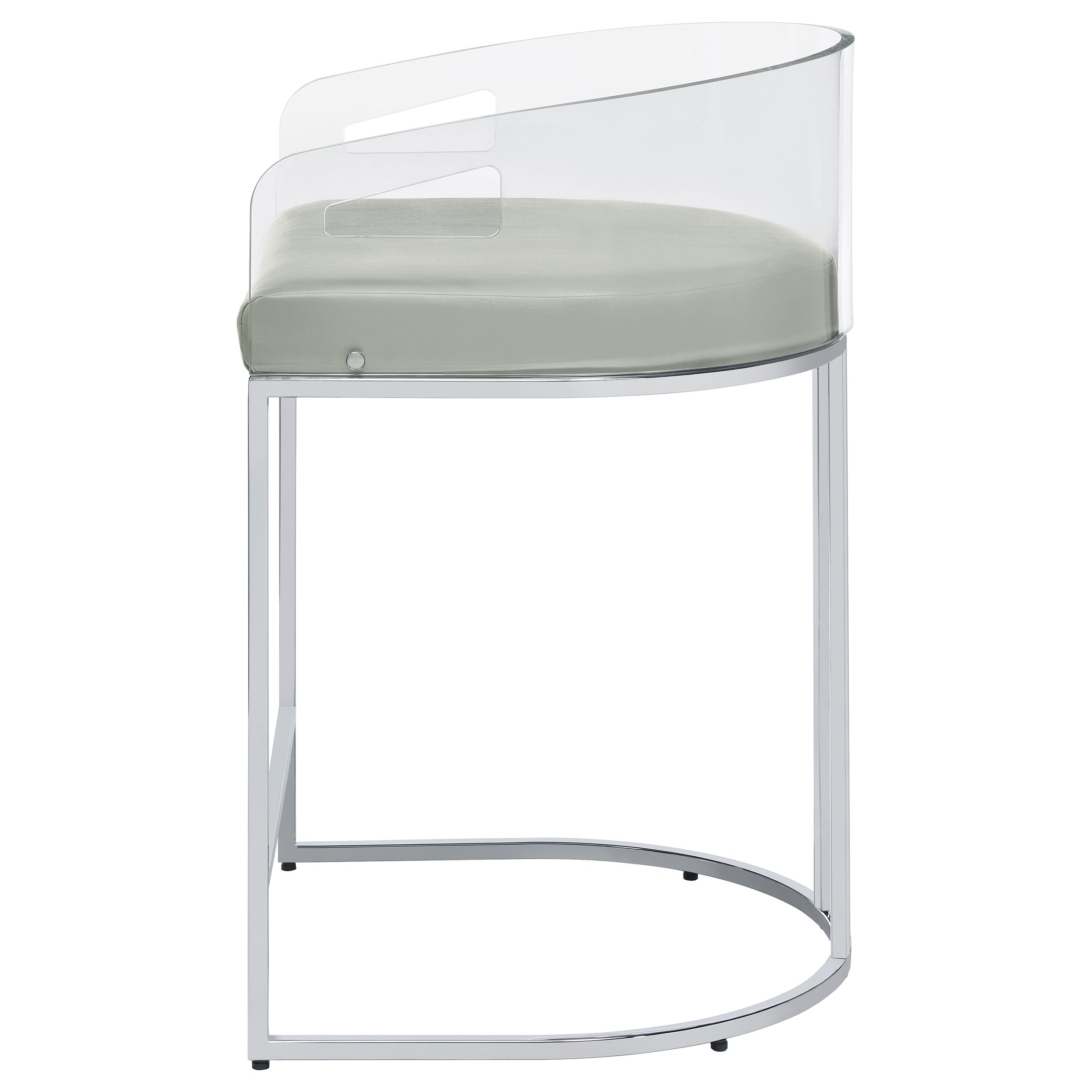 Thermosolis Clear Acrylic Counter Chair Chrome (Set of 2) — view 6
