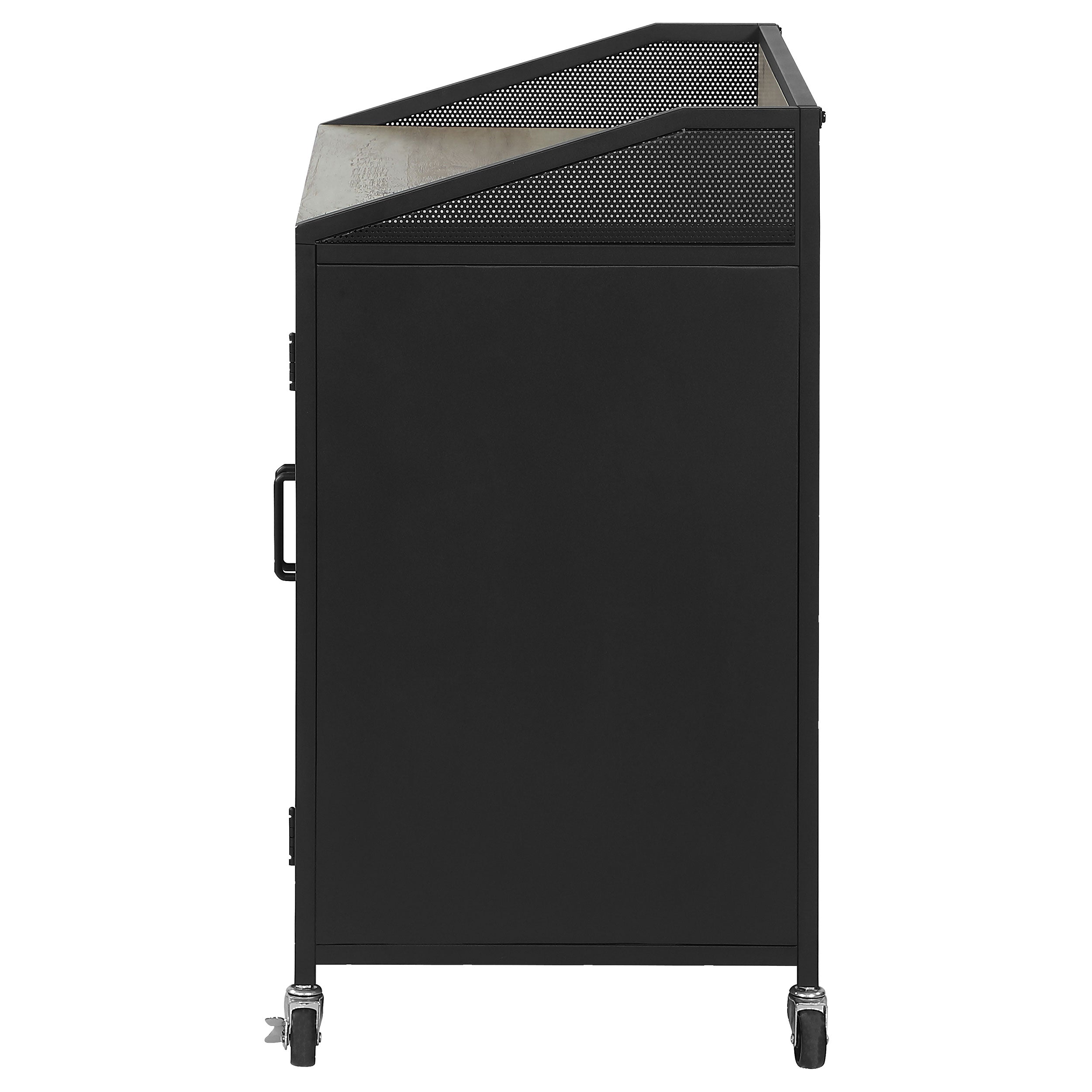Arlette 2-door Mobile Home Bar Wine Cabinet Sandy Black — view 7