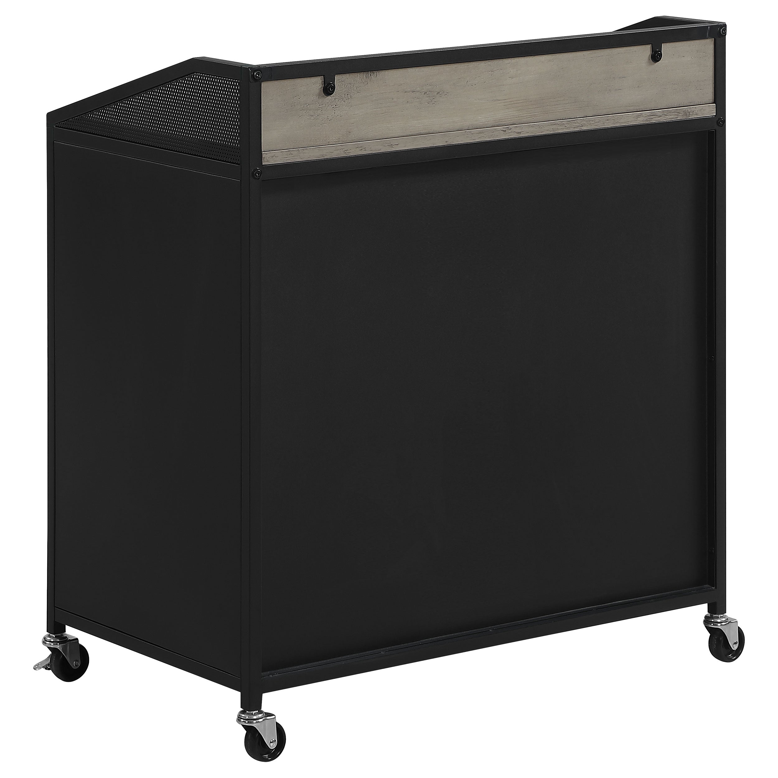 Arlette 2-door Mobile Home Bar Wine Cabinet Sandy Black — view 8