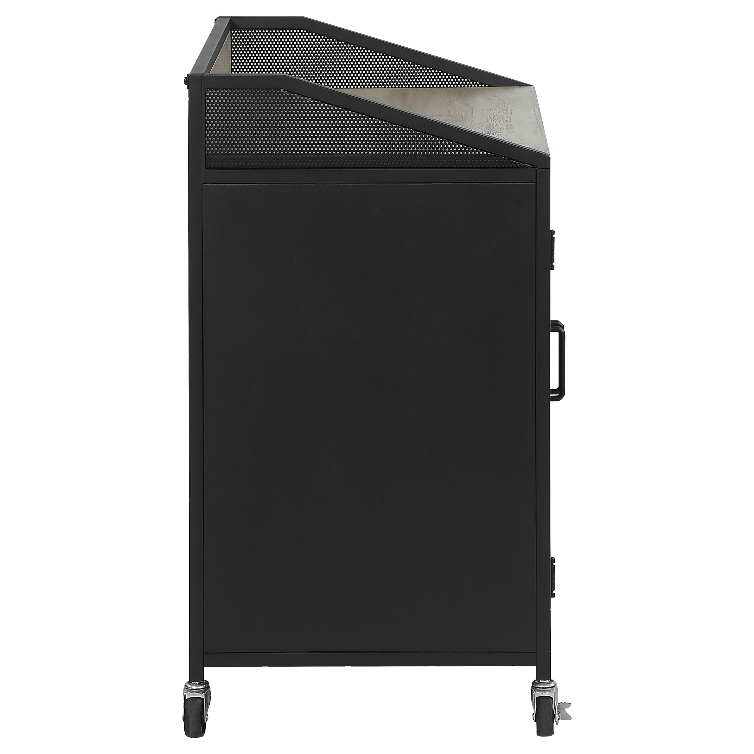 Arlette 2-door Mobile Home Bar Wine Cabinet Sandy Black — view 10