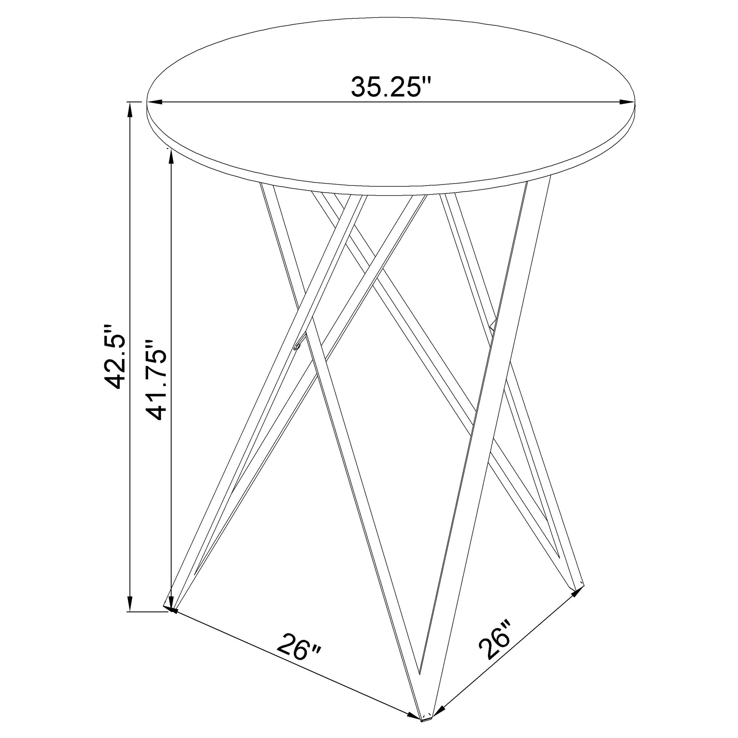 Bexter Round 35-inch Faux Marble Bistro Bar Table Chrome — view 7