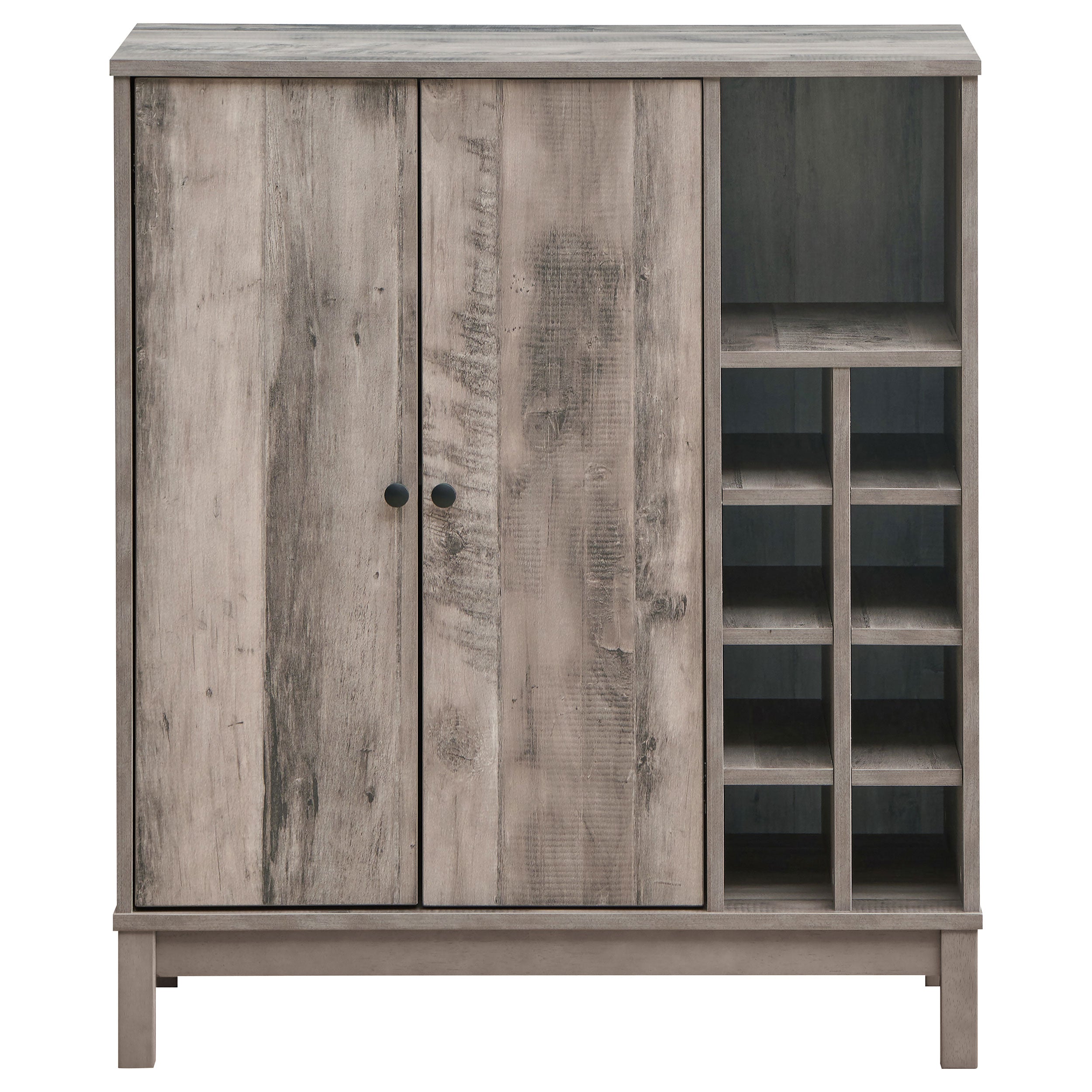 Cheyenne 2-door Home Bar Wine Cabinet Weathered Acacia — view 4