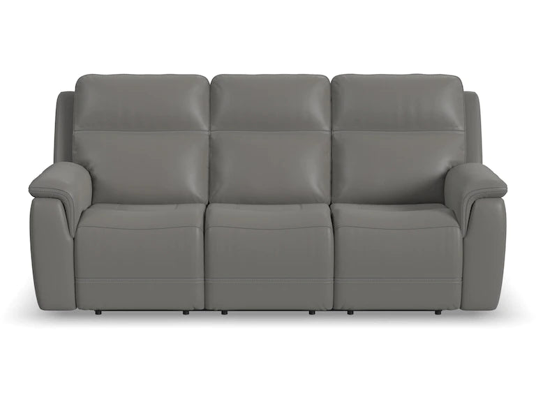 Flexsteel - Sawyer Power Reclining Sofa with Power Headrests and Lumbar (Grey Color) - Atlantic Fine Furniture Inc