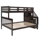 Stairway Bunk Bed With Storage And Guard Rail For Bedroom