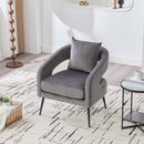 Open Back Accent Chair, Round Sofa Lounge Armchair