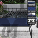 4 Piece Wicker Patio Furniture Set With Tempered Glass Table And Detachable Cushions