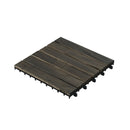 Acacia Hardwood Interlocking Deck Tiles, Striped Pattern