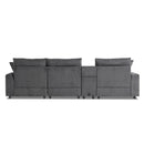 Sectional With Bluetooth Speakers L Shaped Couch With Console USB Charger, Cup Holders Storage Ottoman Deep And Wide Seat Cloud Sofa