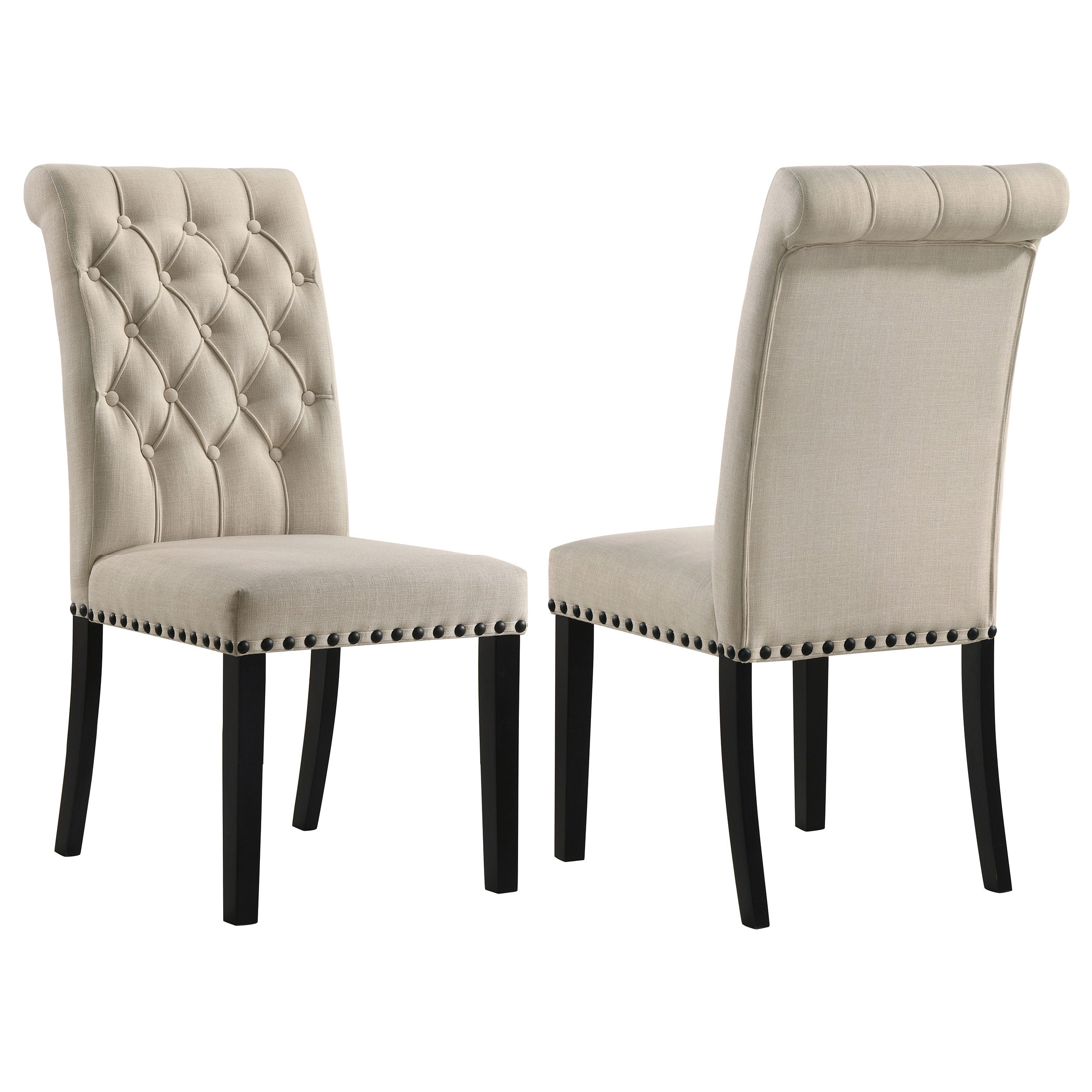 Alana Fabric Upholstered Dining Side Chair Beige (Set of 2) — view 1
