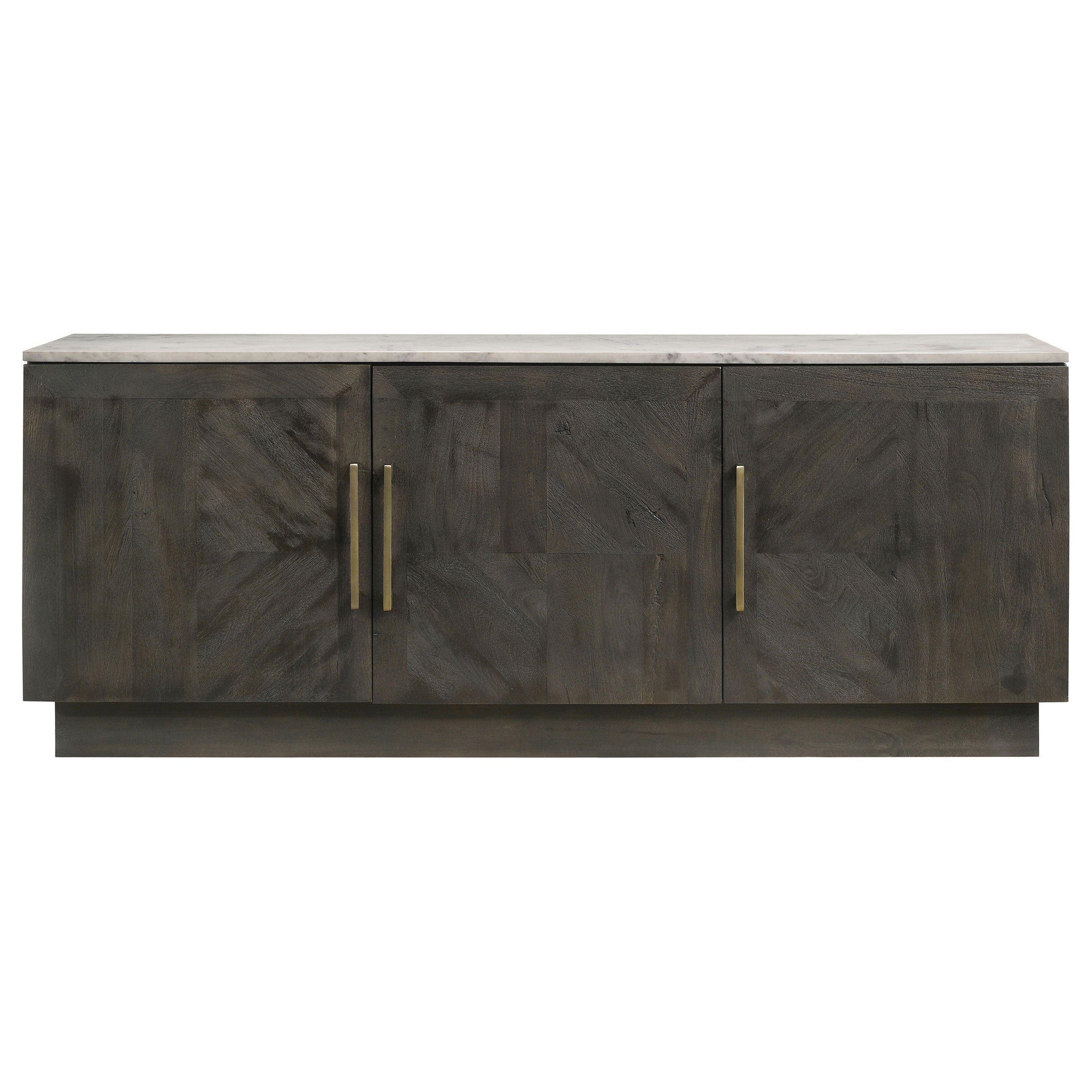 Dennis 3-door Marble Top Sideboard Buffet Tobacco Grey — view 5