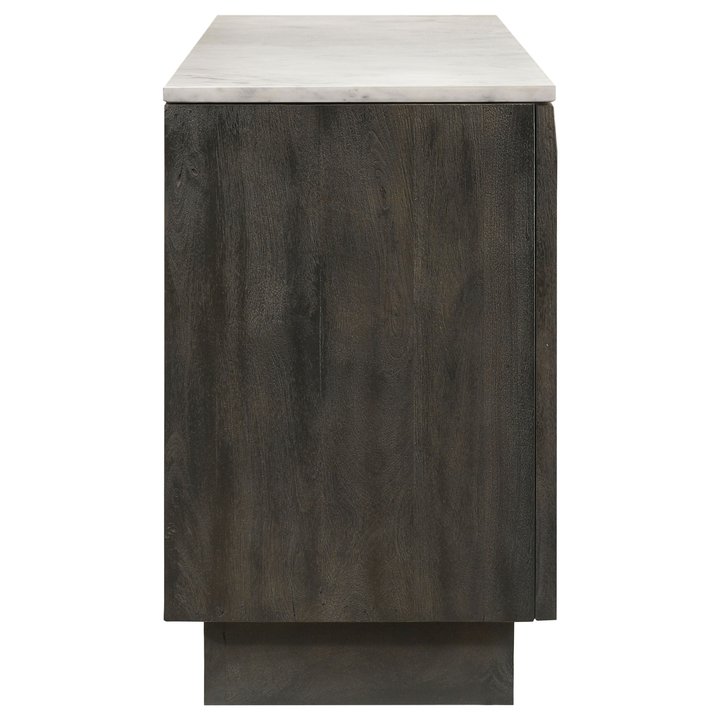 Dennis 3-door Marble Top Sideboard Buffet Tobacco Grey — view 7