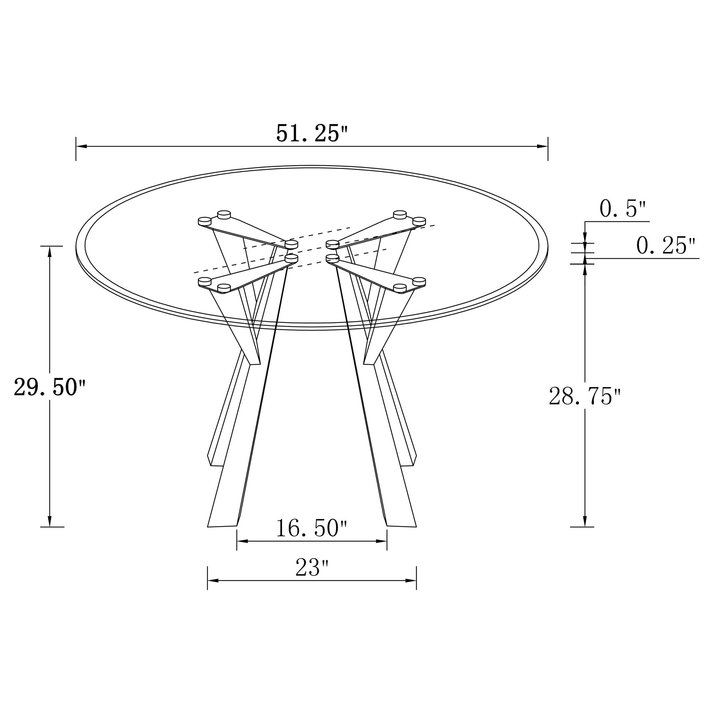 Alaia Round 51-inch Clear Glass Top Dining Table Chrome — view 4