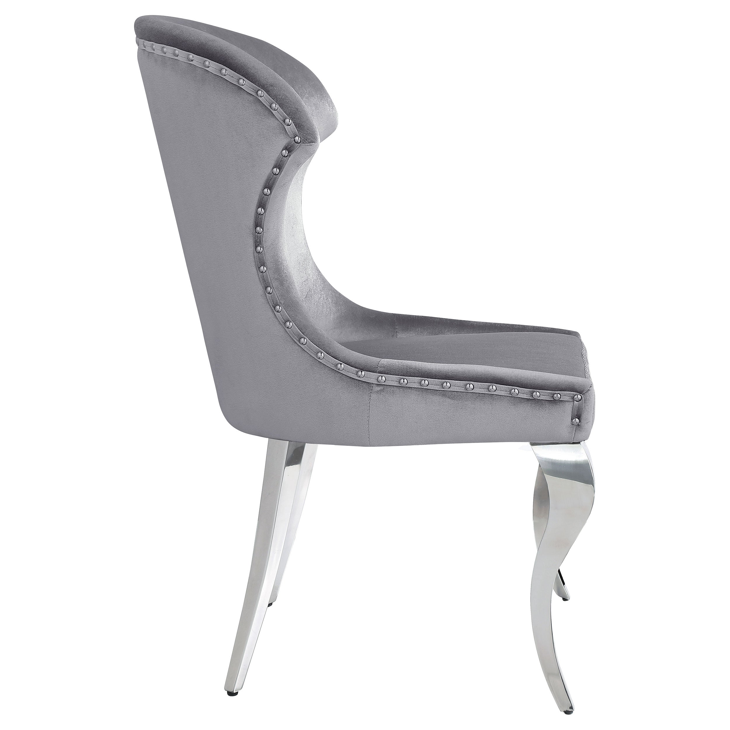 Cheyanne Upholstered Dining Side Chair Grey (Set of 2) — view 9