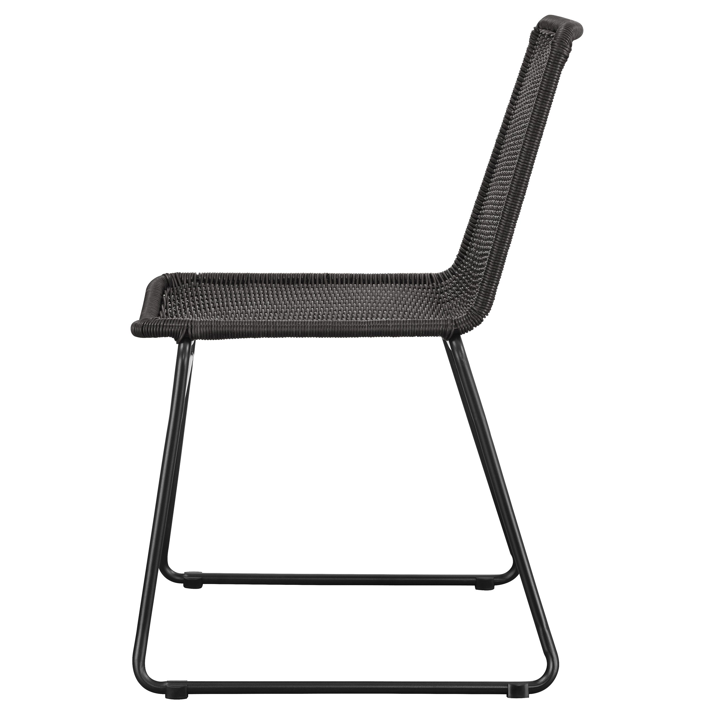 Dacy Faux Rattan Metal Dining Side Chair Brown (Set of 2) — view 6