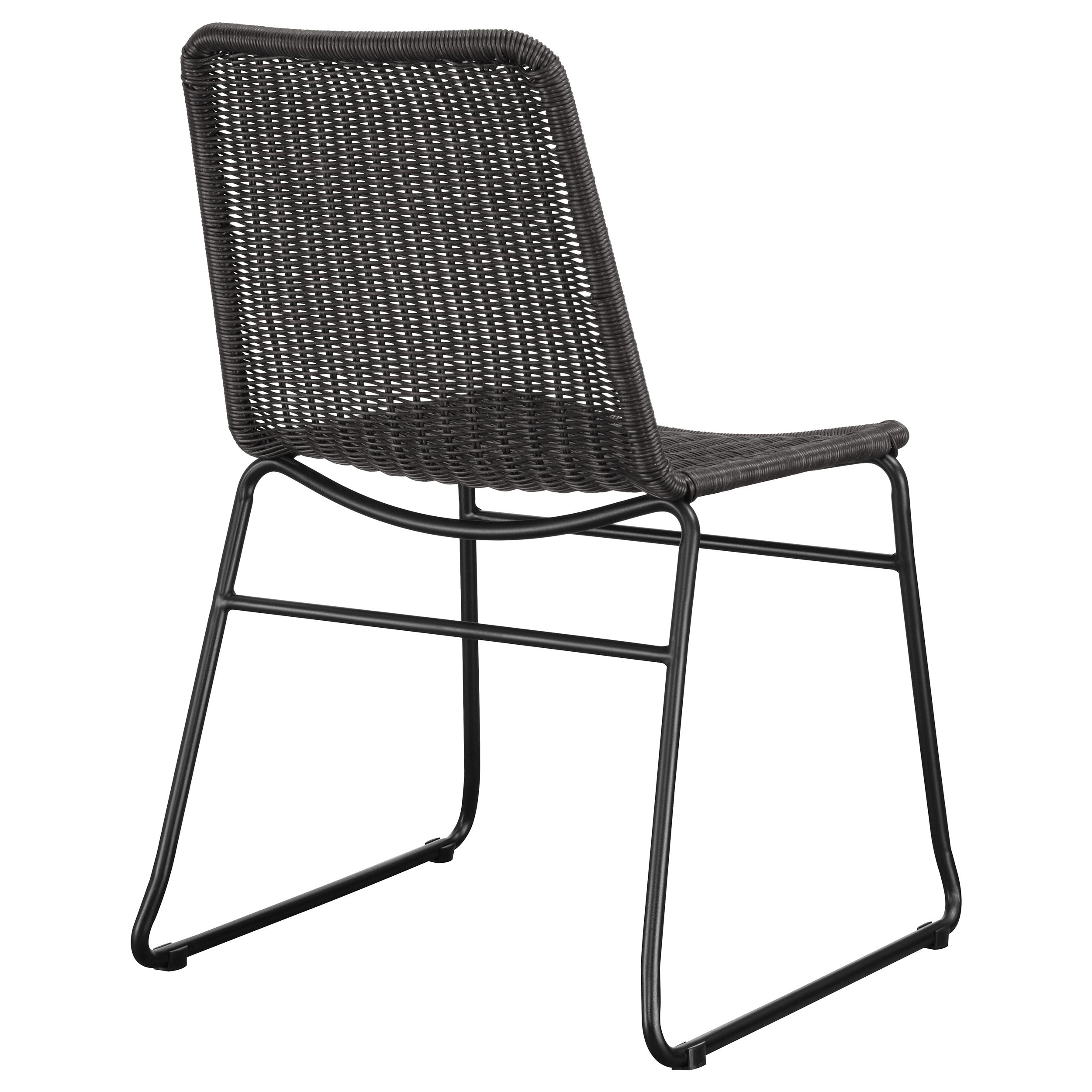 Dacy Faux Rattan Metal Dining Side Chair Brown (Set of 2) — view 8