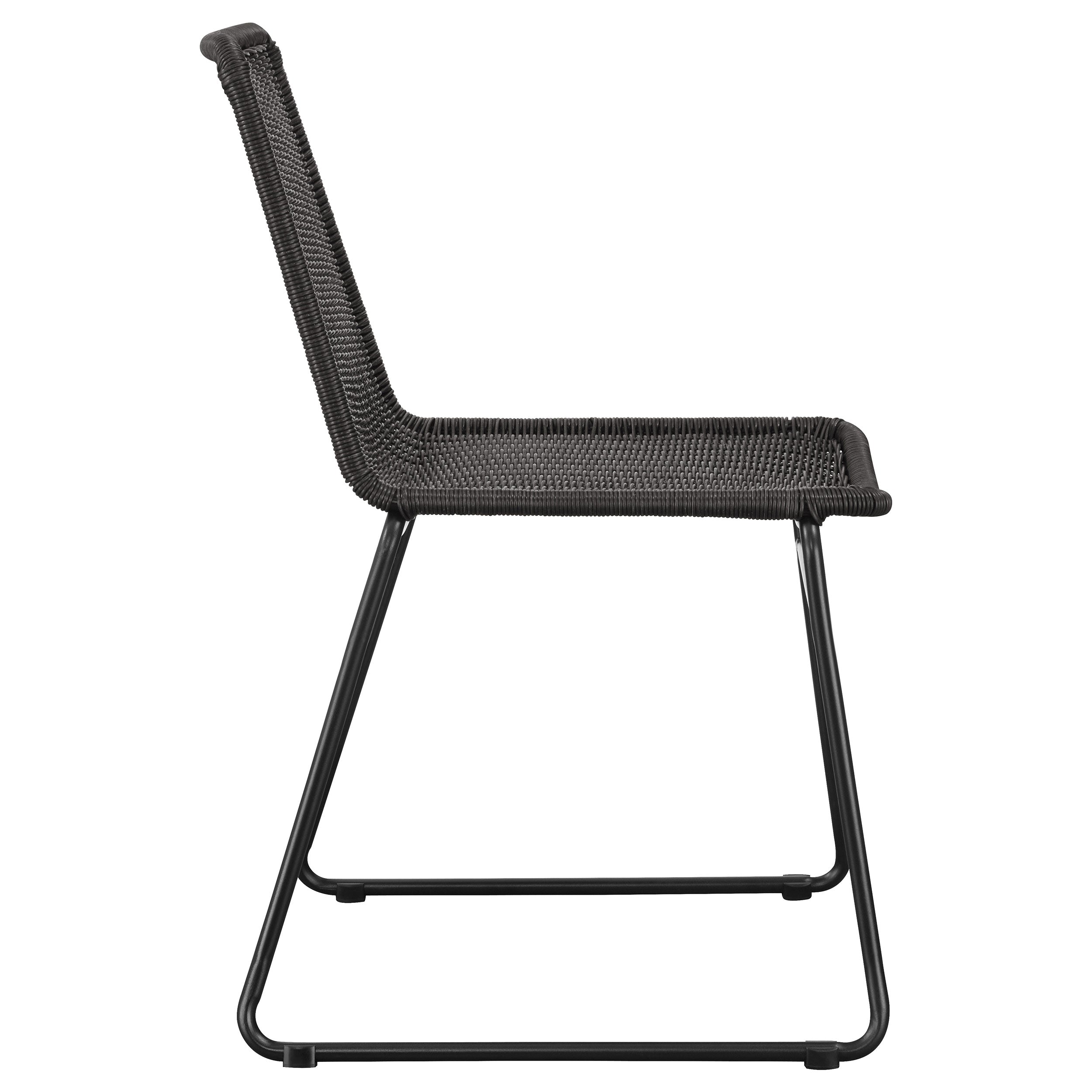 Dacy Faux Rattan Metal Dining Side Chair Brown (Set of 2) — view 9