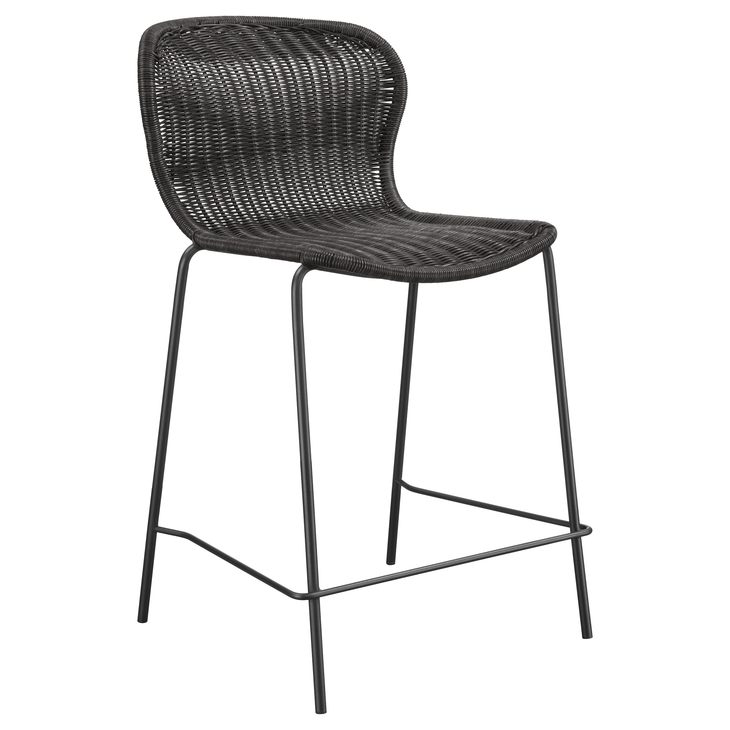 Mckinley Faux Rattan Metal Counter Chair Brown (Set of 2) — view 3