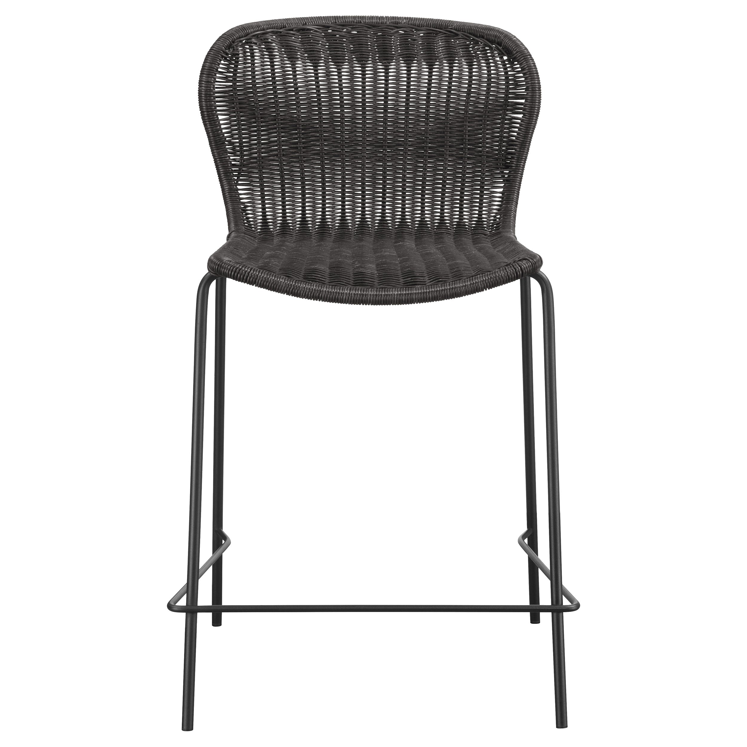 Mckinley Faux Rattan Metal Counter Chair Brown (Set of 2) — view 4
